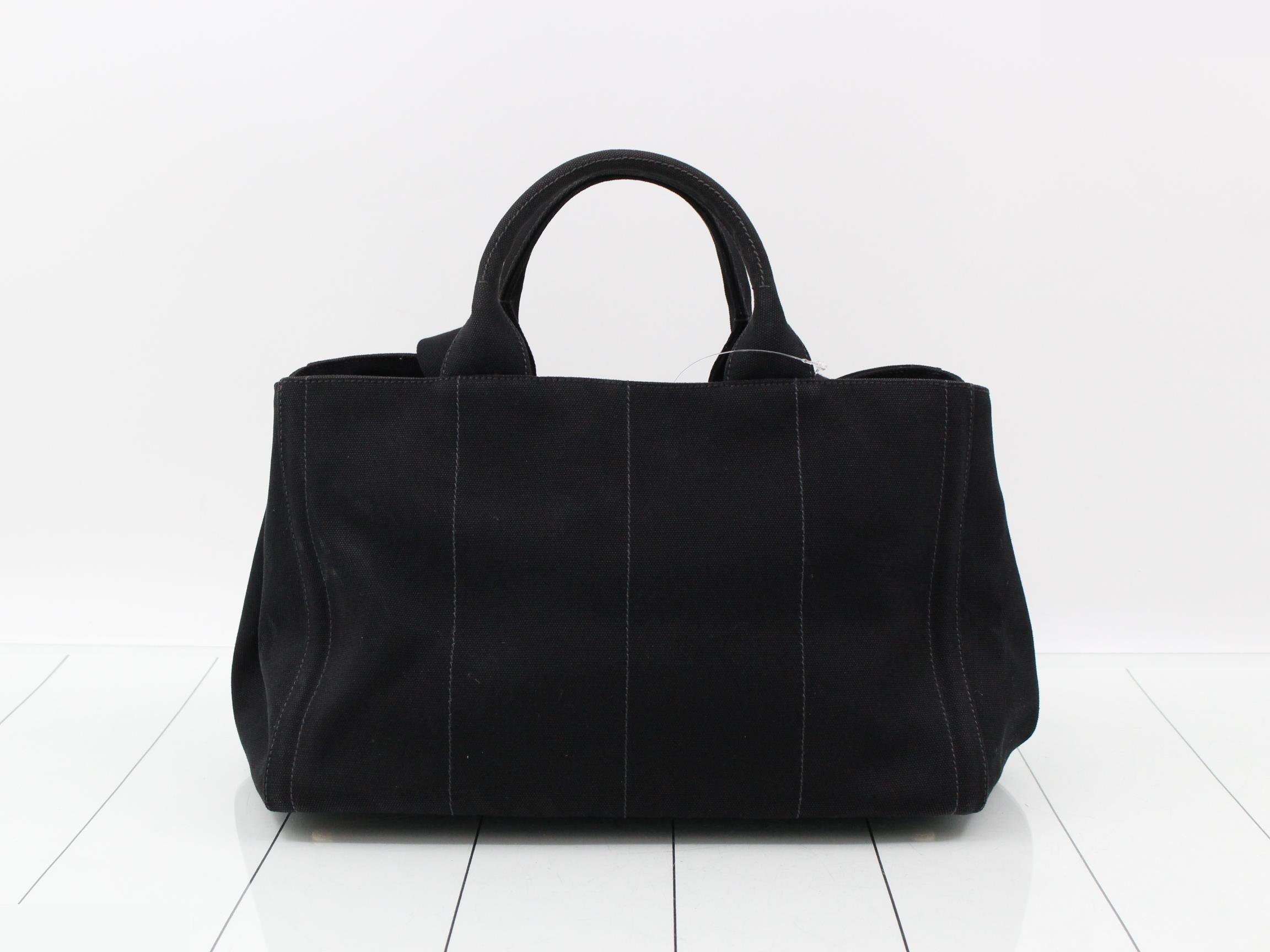 Canapa 2-way handbag with strap, black tote bag — view 2