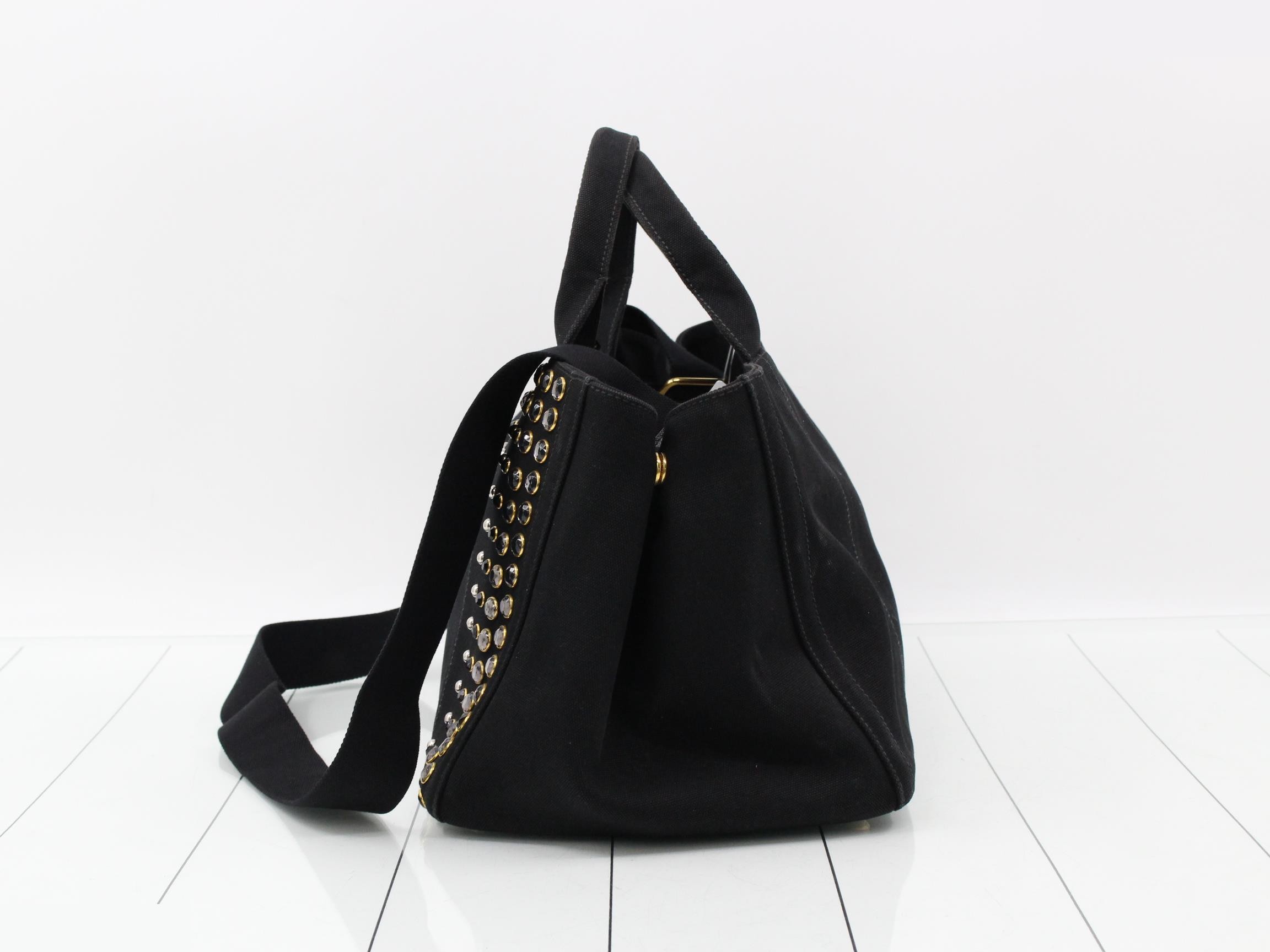 Canapa 2-way handbag with strap, black tote bag — view 3