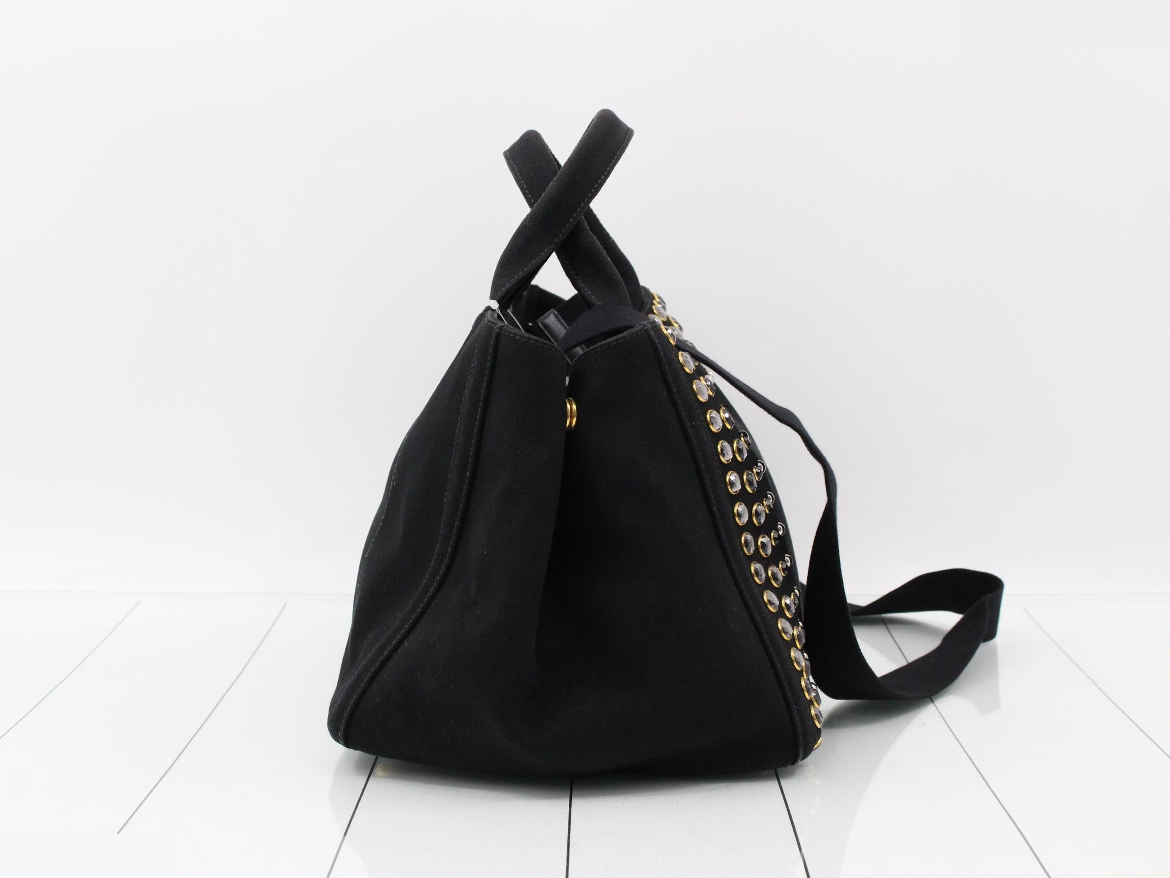 Canapa 2-way handbag with strap, black tote bag — view 4