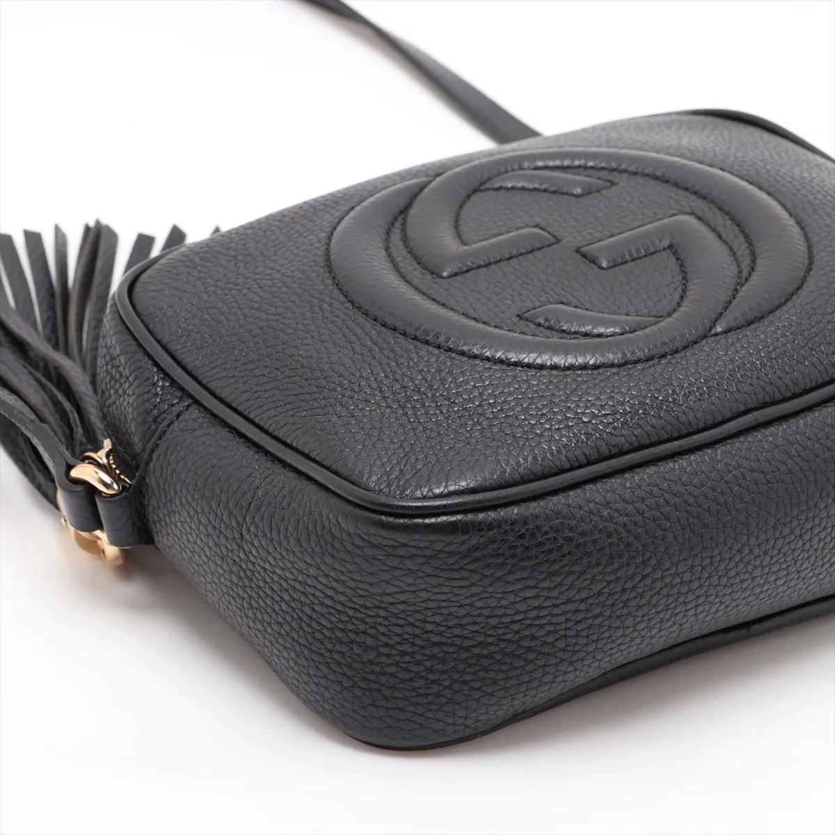 Soho 308364 Leather Shoulder Bag, Black — view 4