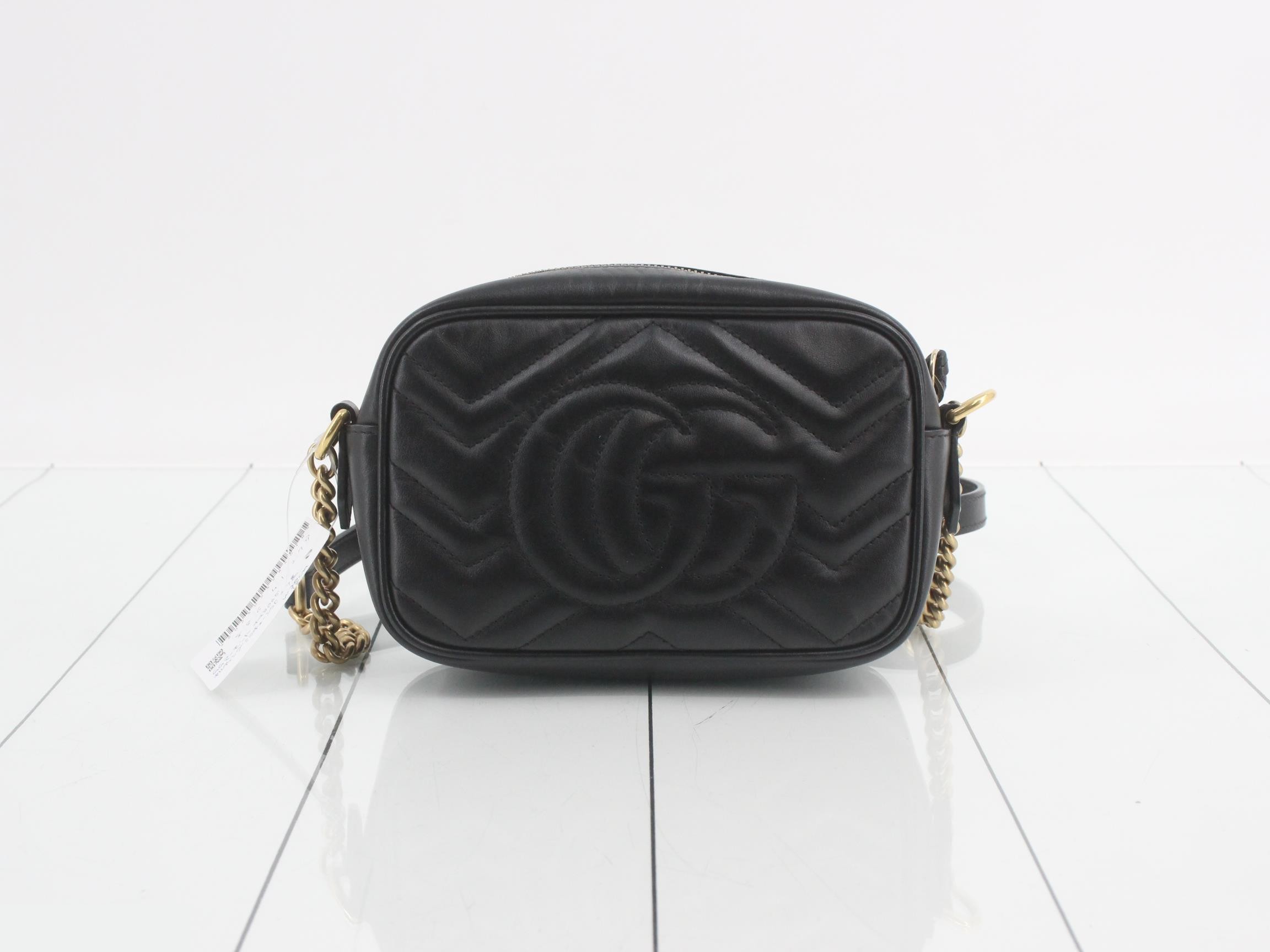 GG Marmont Quilted Mini Chain Shoulder Bag, Black, 18 x 12 x 6 cm — view 2