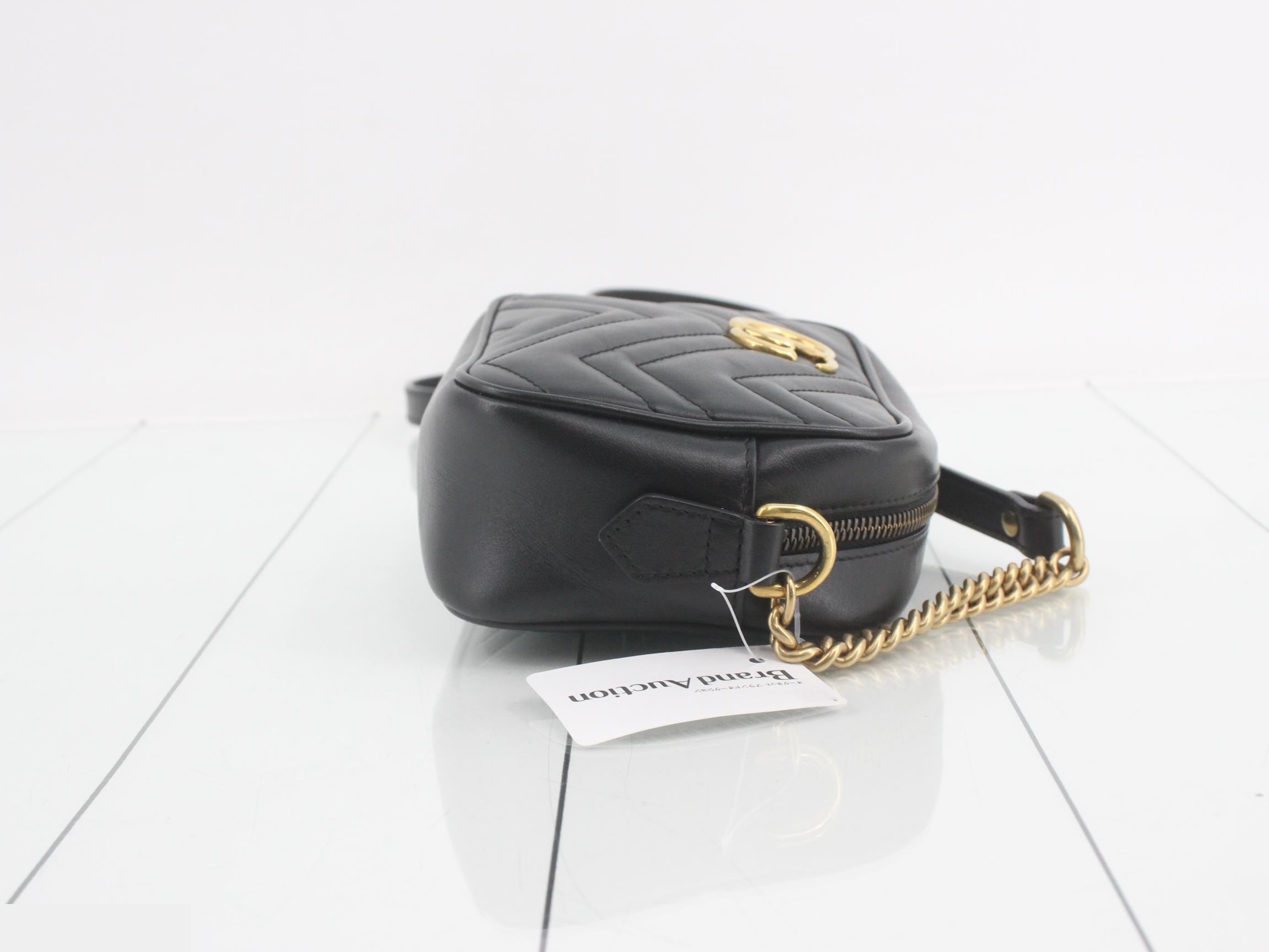 GG Marmont Quilted Mini Chain Shoulder Bag, Black, 18 x 12 x 6 cm — view 3