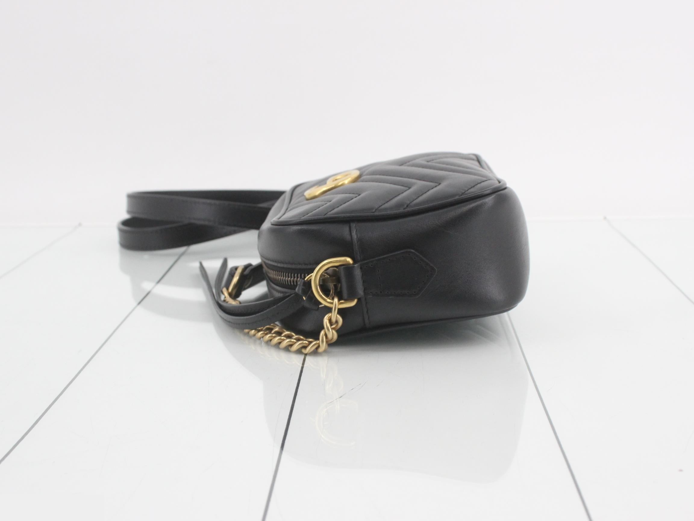 GG Marmont Quilted Mini Chain Shoulder Bag, Black, 18 x 12 x 6 cm — view 4