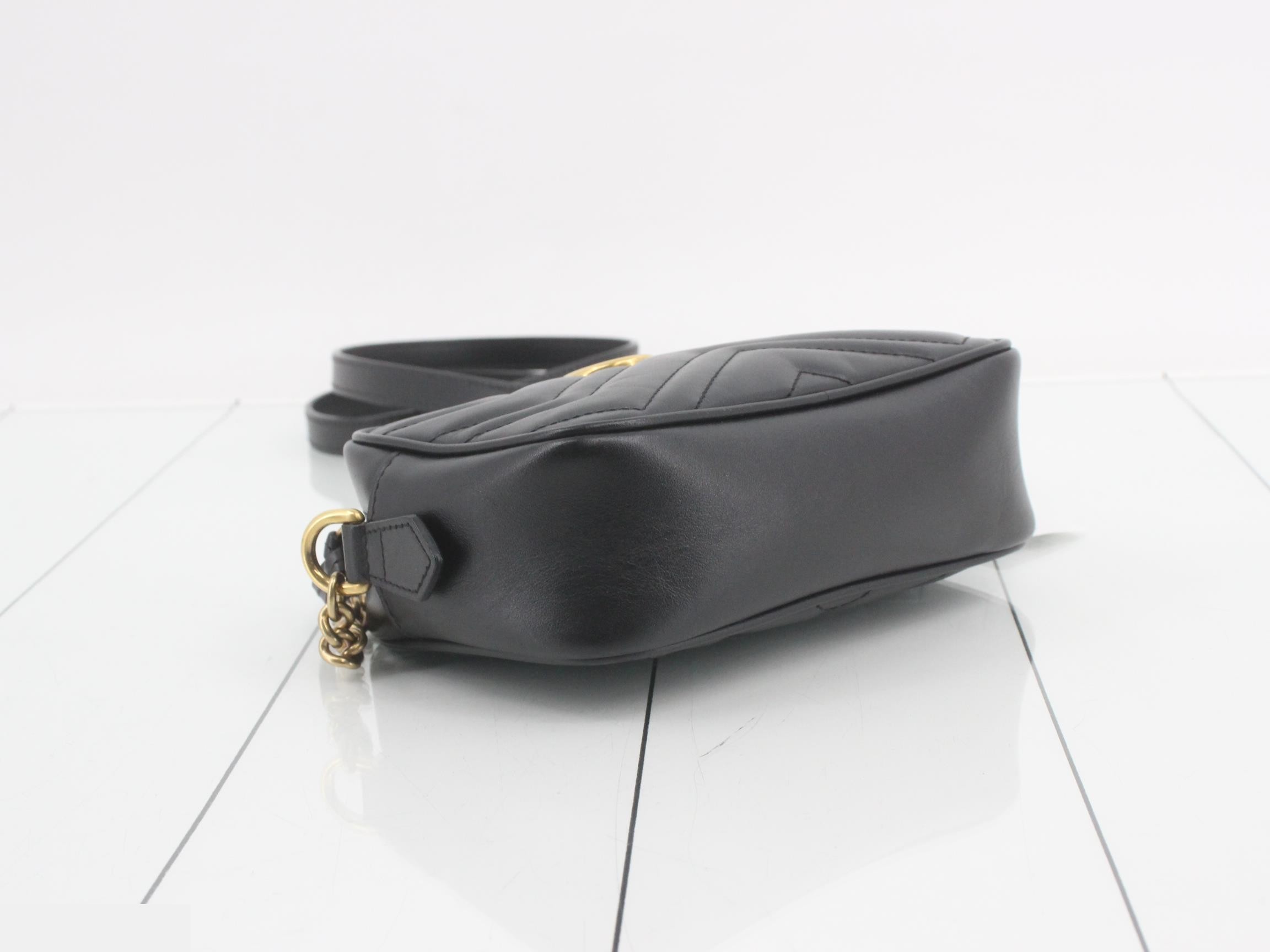 GG Marmont Quilted Mini Chain Shoulder Bag, Black, 18 x 12 x 6 cm — view 5