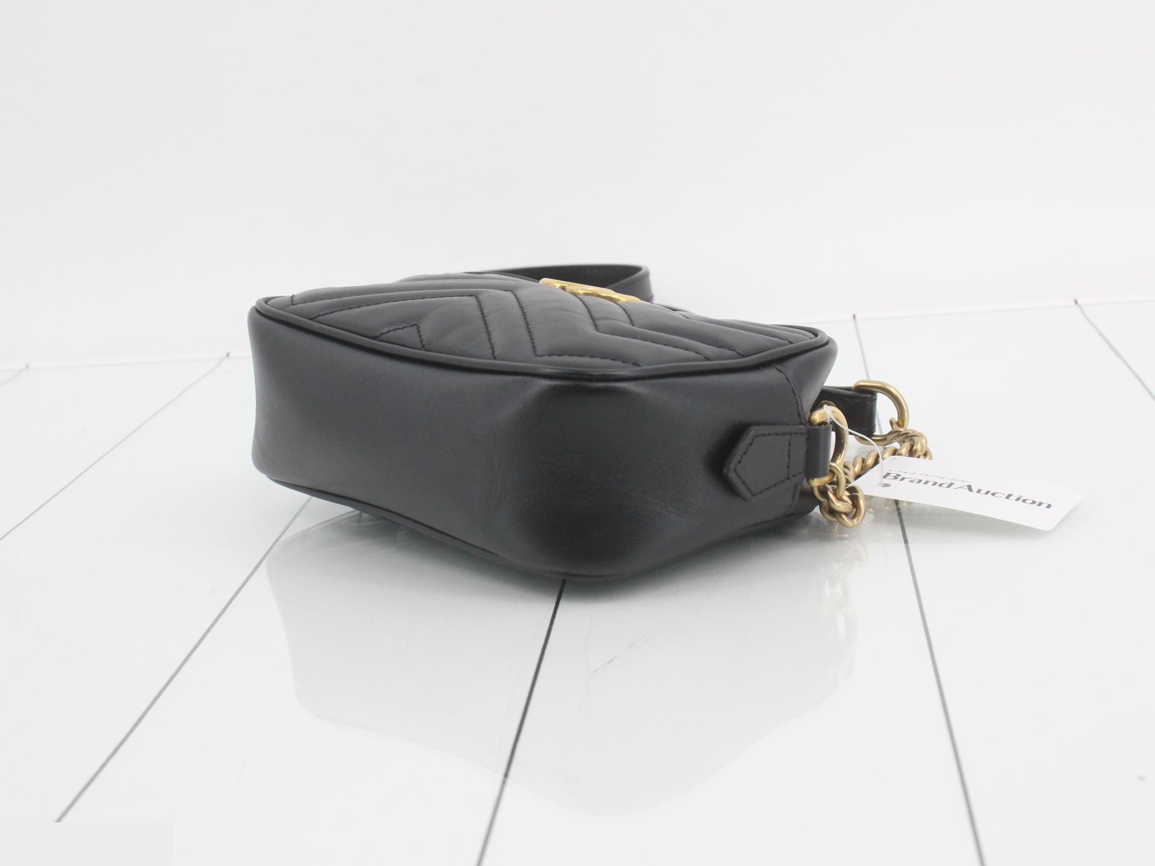 GG Marmont Quilted Mini Chain Shoulder Bag, Black, 18 x 12 x 6 cm — view 6