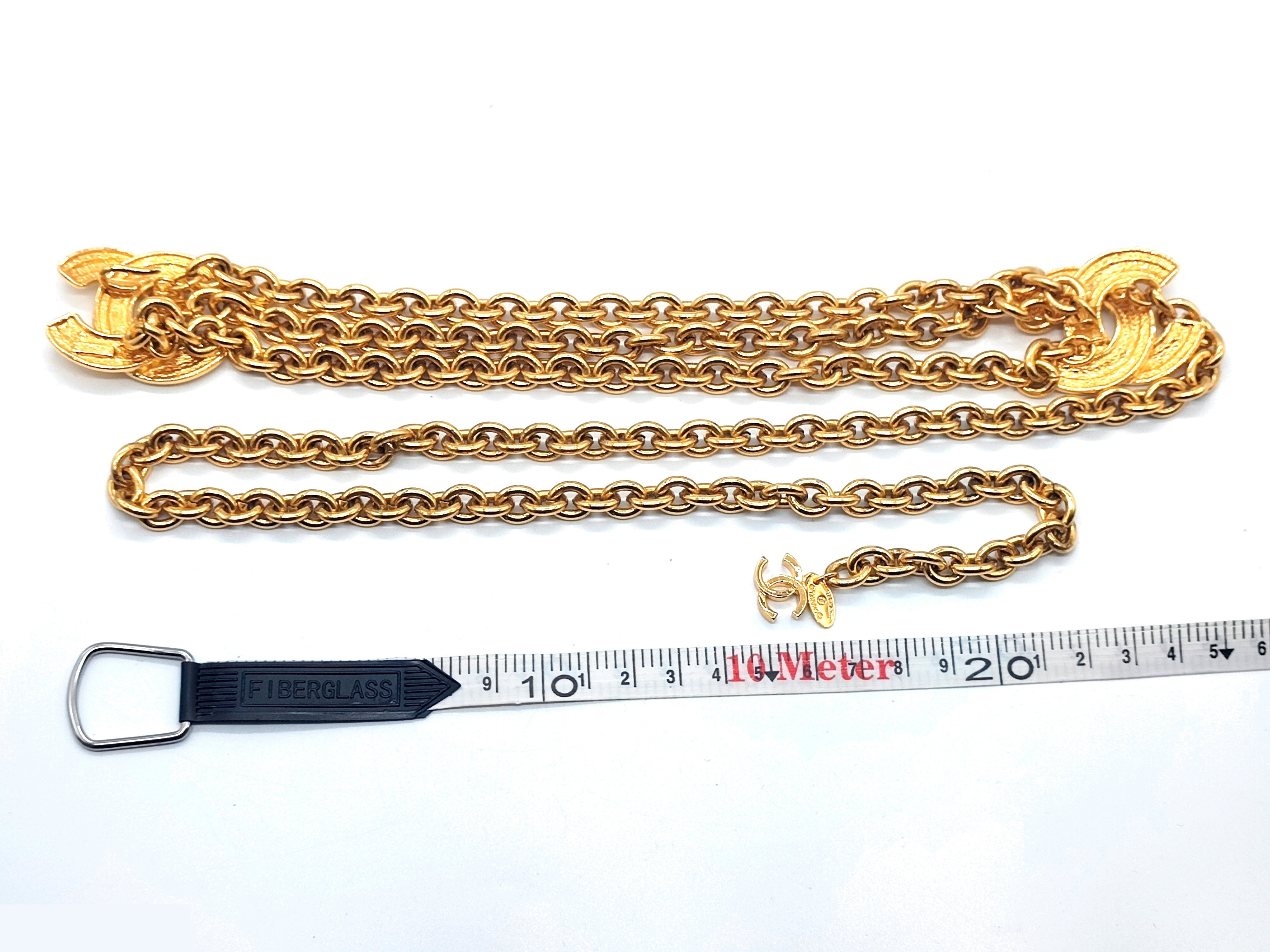 Double Coco Mark Matelassé Chain Belt, Total Length Approx. 86cm — view 11