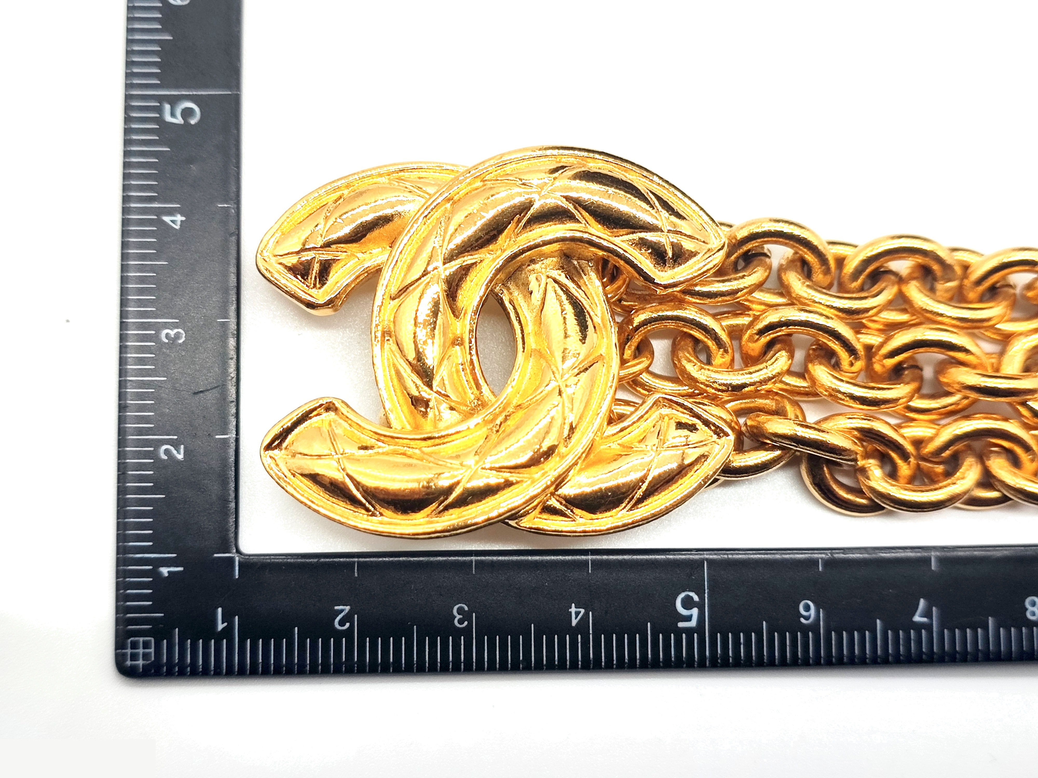 Double Coco Mark Matelassé Chain Belt, Total Length Approx. 86cm — view 12
