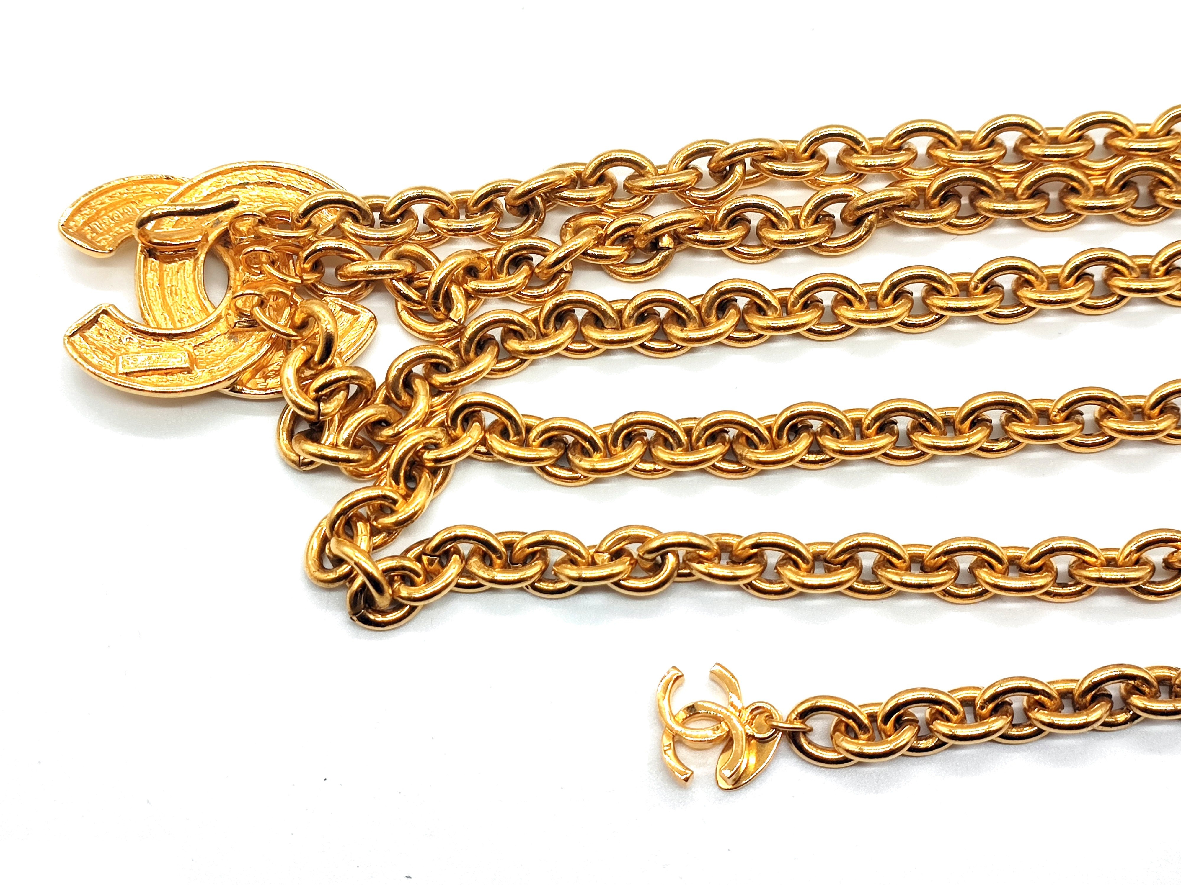 Double Coco Mark Matelassé Chain Belt, Total Length Approx. 86cm — view 6