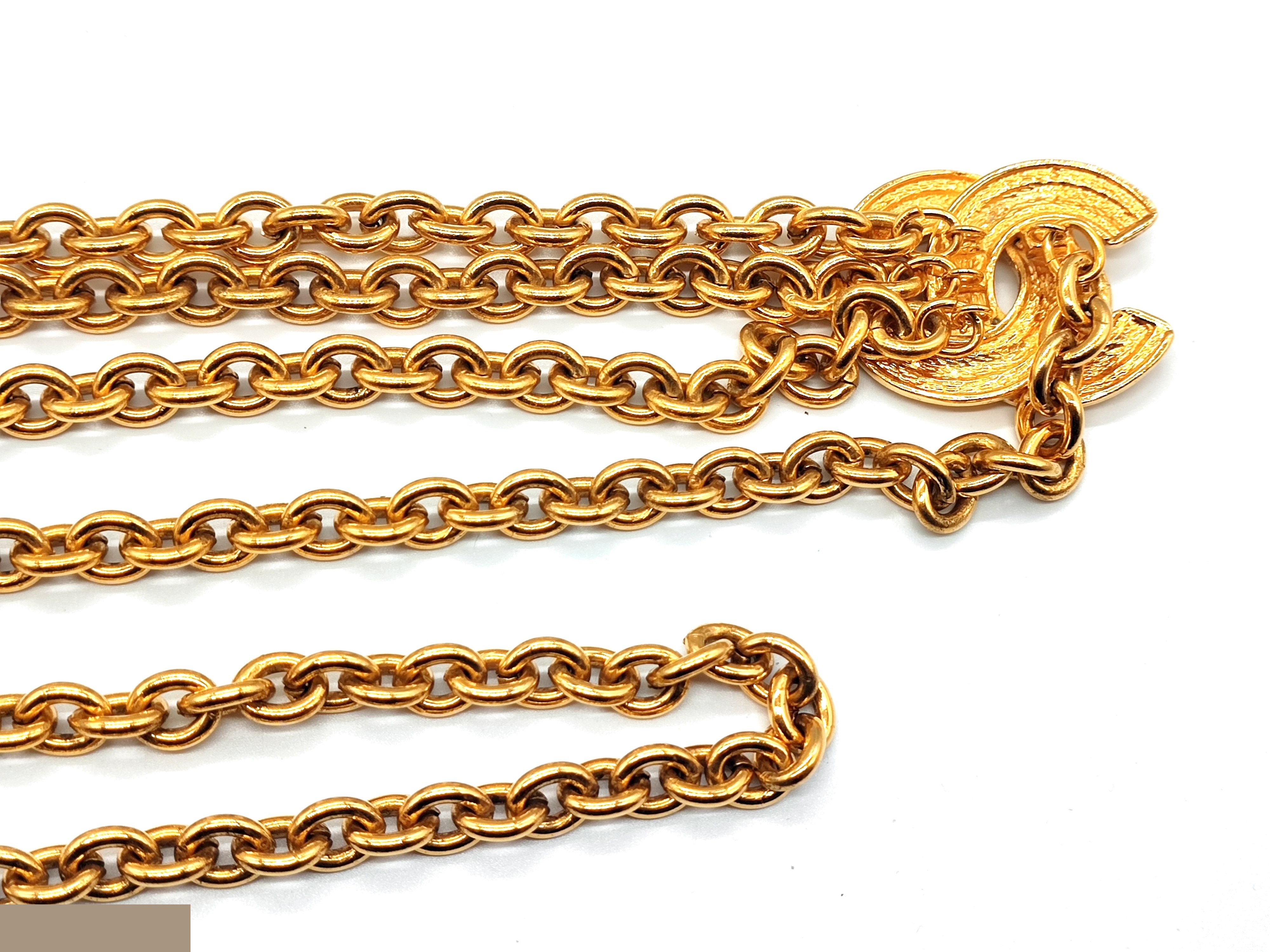 Double Coco Mark Matelassé Chain Belt, Total Length Approx. 86cm — view 7