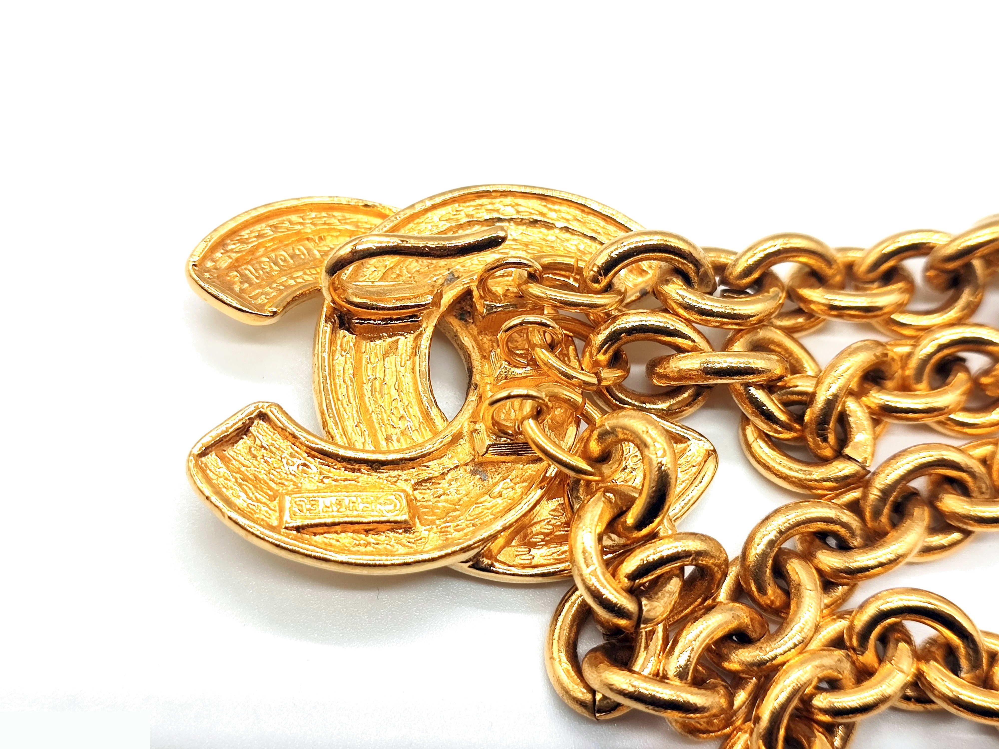 Double Coco Mark Matelassé Chain Belt, Total Length Approx. 86cm — view 8