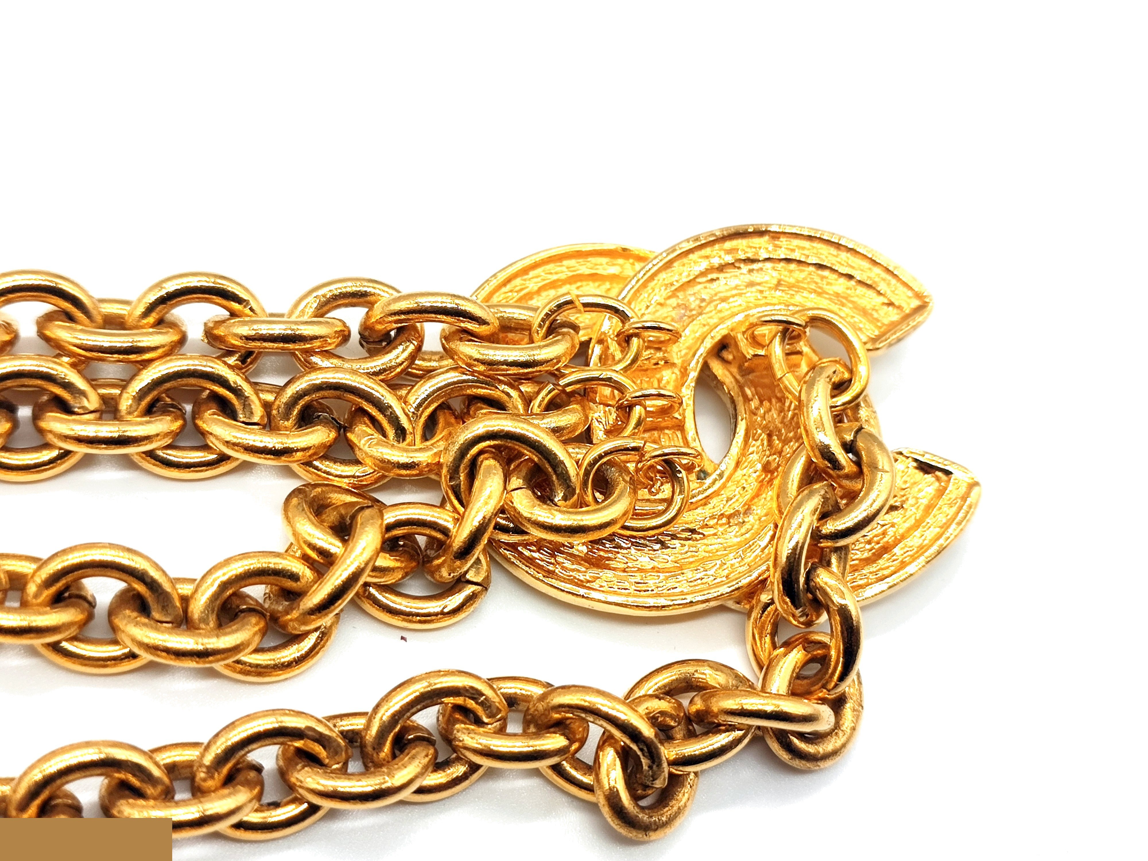 Double Coco Mark Matelassé Chain Belt, Total Length Approx. 86cm — view 9