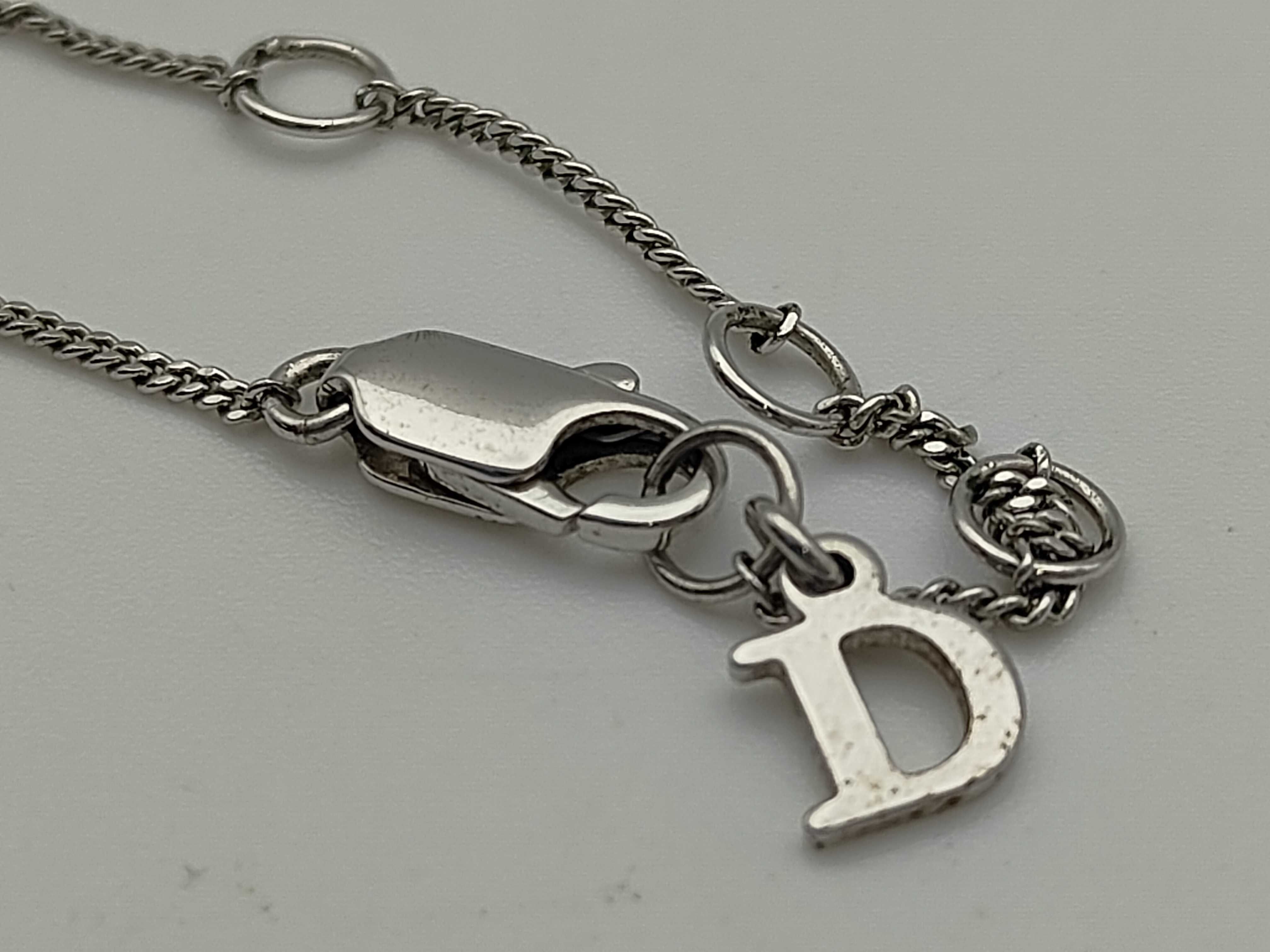 Christian Rhinestone Ribbon Silver Necklace — view 4