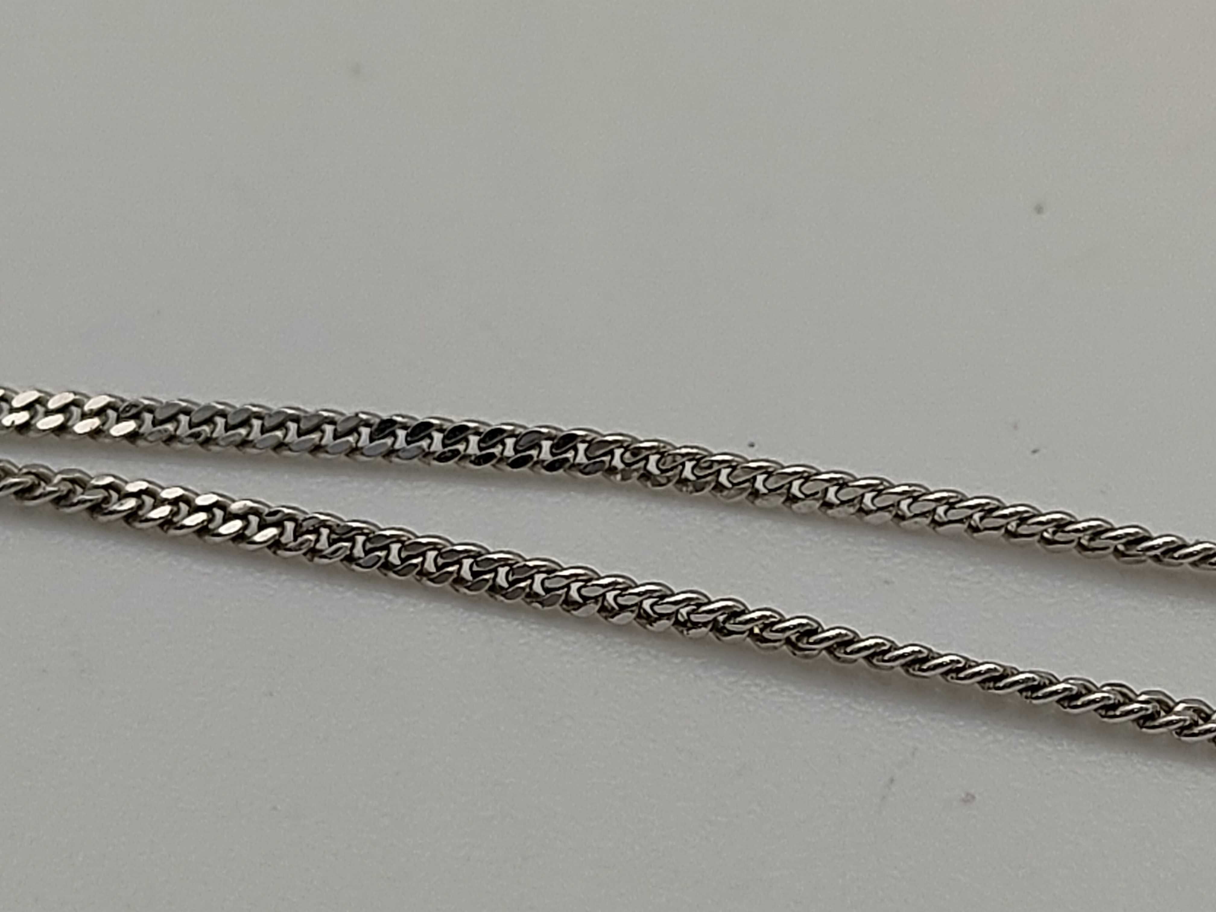 Christian Rhinestone Ribbon Silver Necklace — view 5