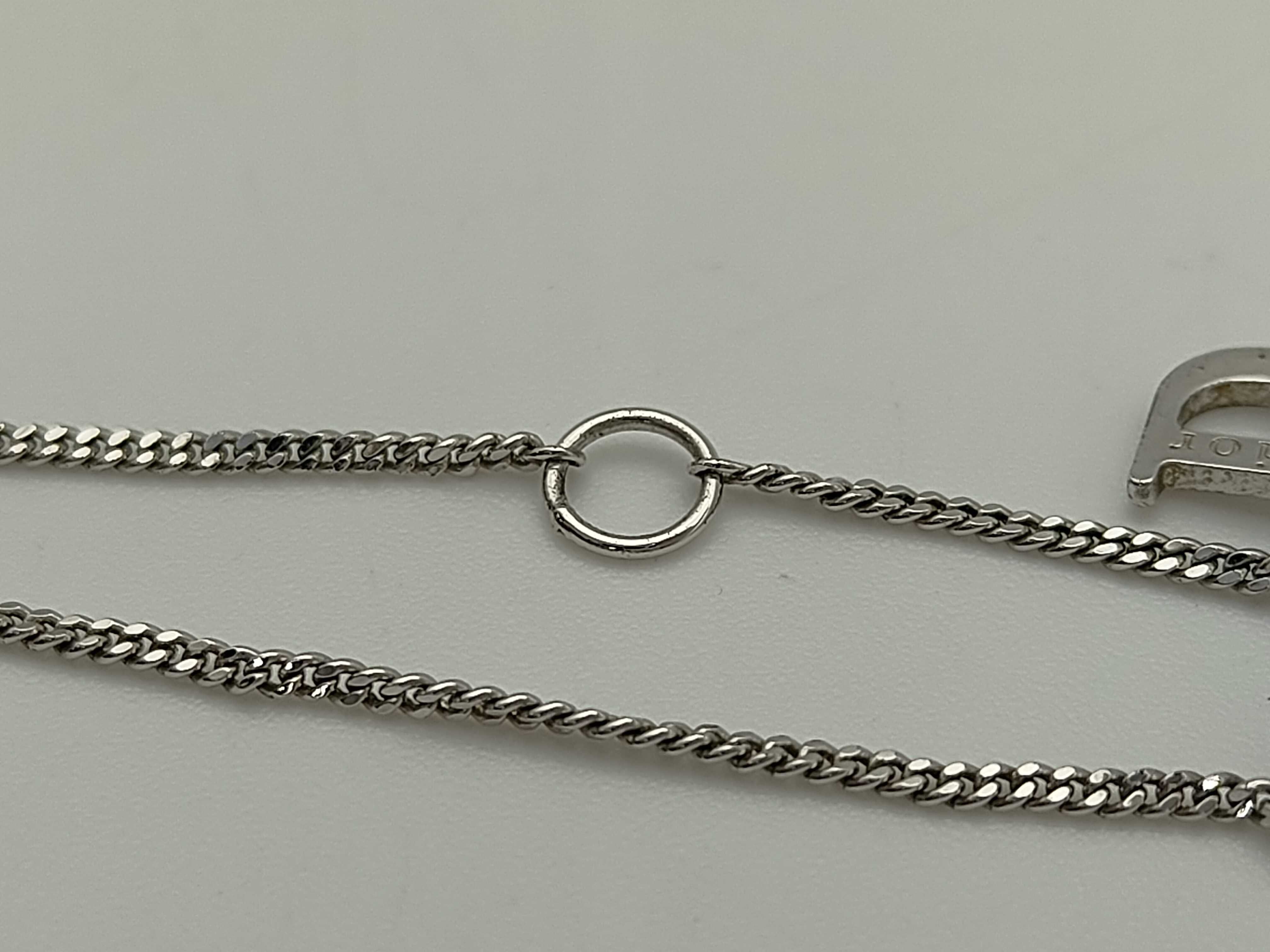 Christian Rhinestone Ribbon Silver Necklace — view 7