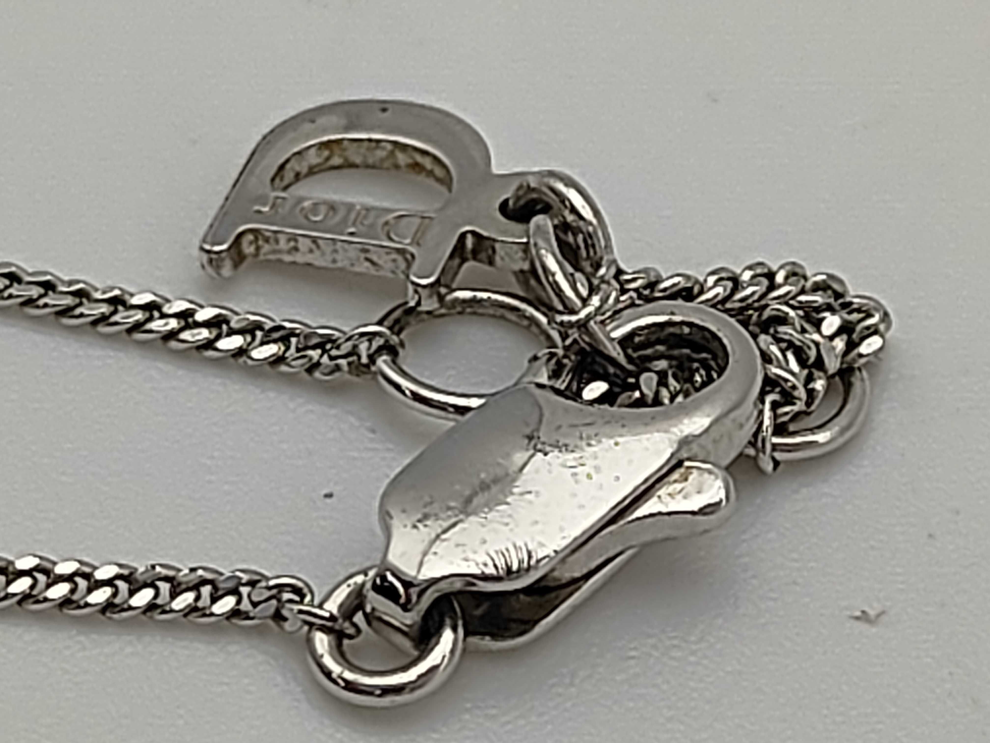 Christian Rhinestone Ribbon Silver Necklace — view 8