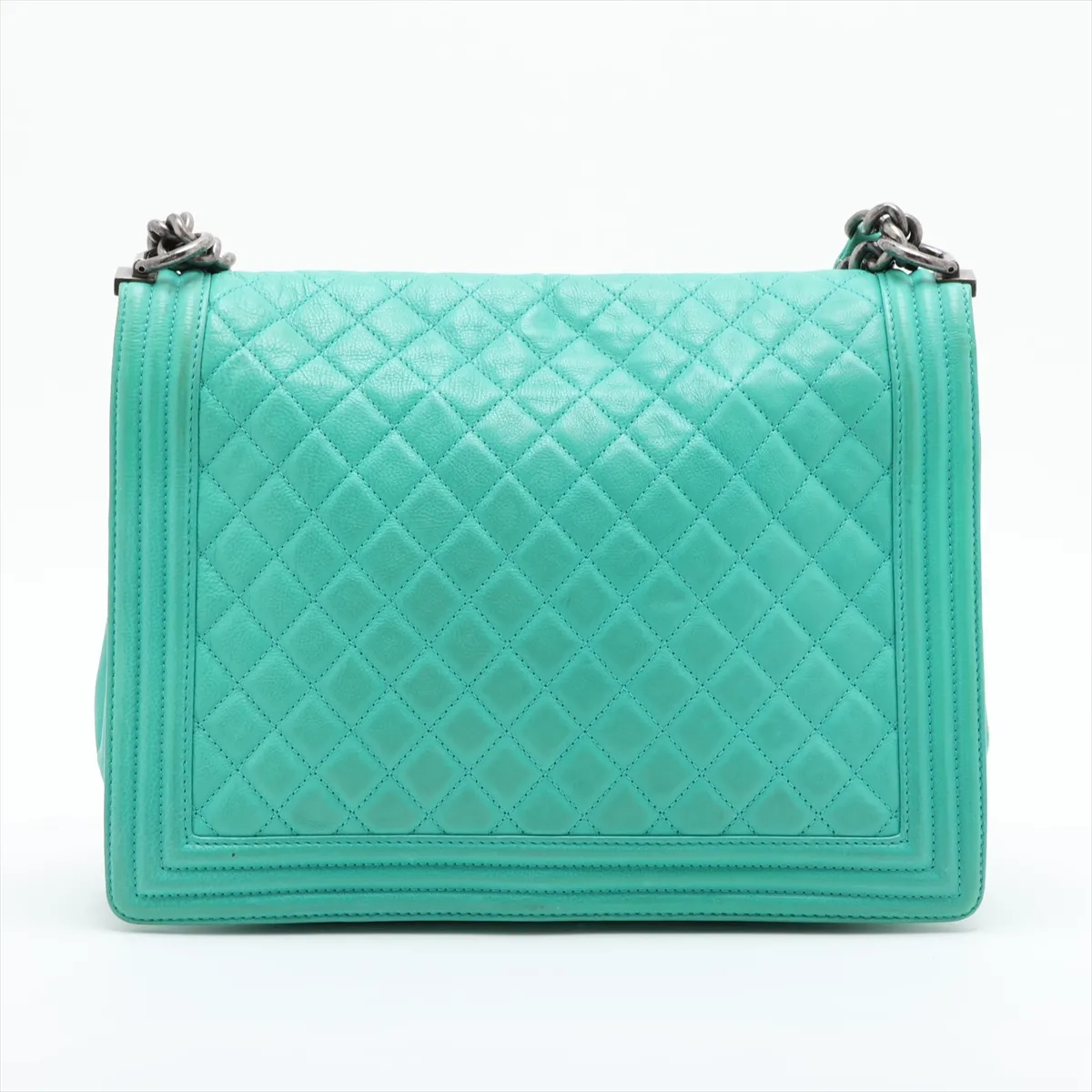 Boy Chanel Lambskin Chain Shoulder Bag, Green, Gunmetal Hardware, Item No. 17883627, Series 17 — view 2