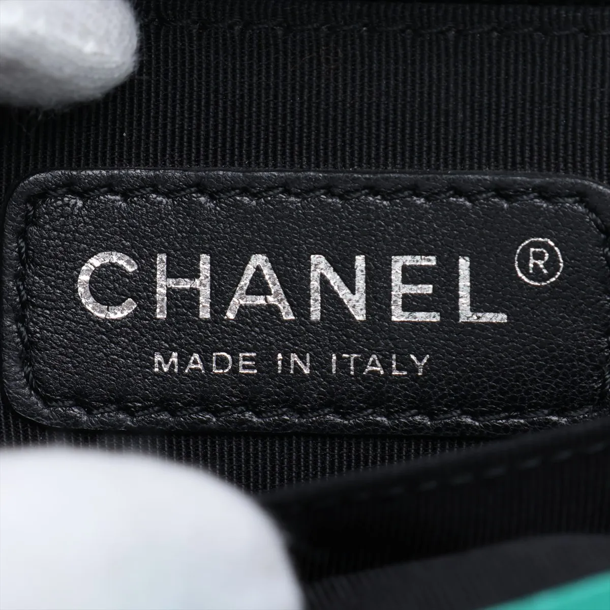 Boy Chanel Lambskin Chain Shoulder Bag, Green, Gunmetal Hardware, Item No. 17883627, Series 17 — view 11
