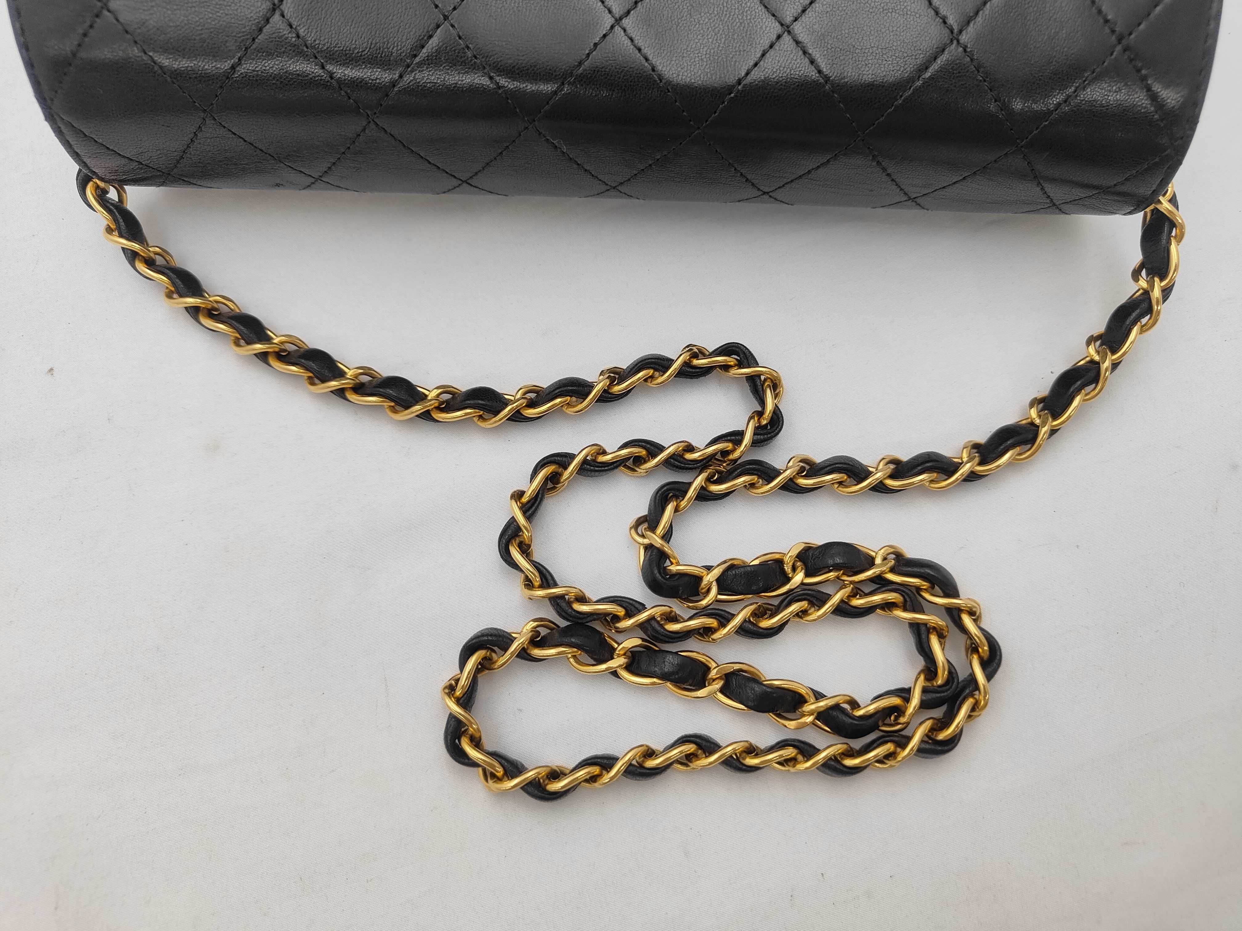 Lambskin Full Flap Push-Lock Chain Shoulder Bag (with seal, serial number 4) — view 3