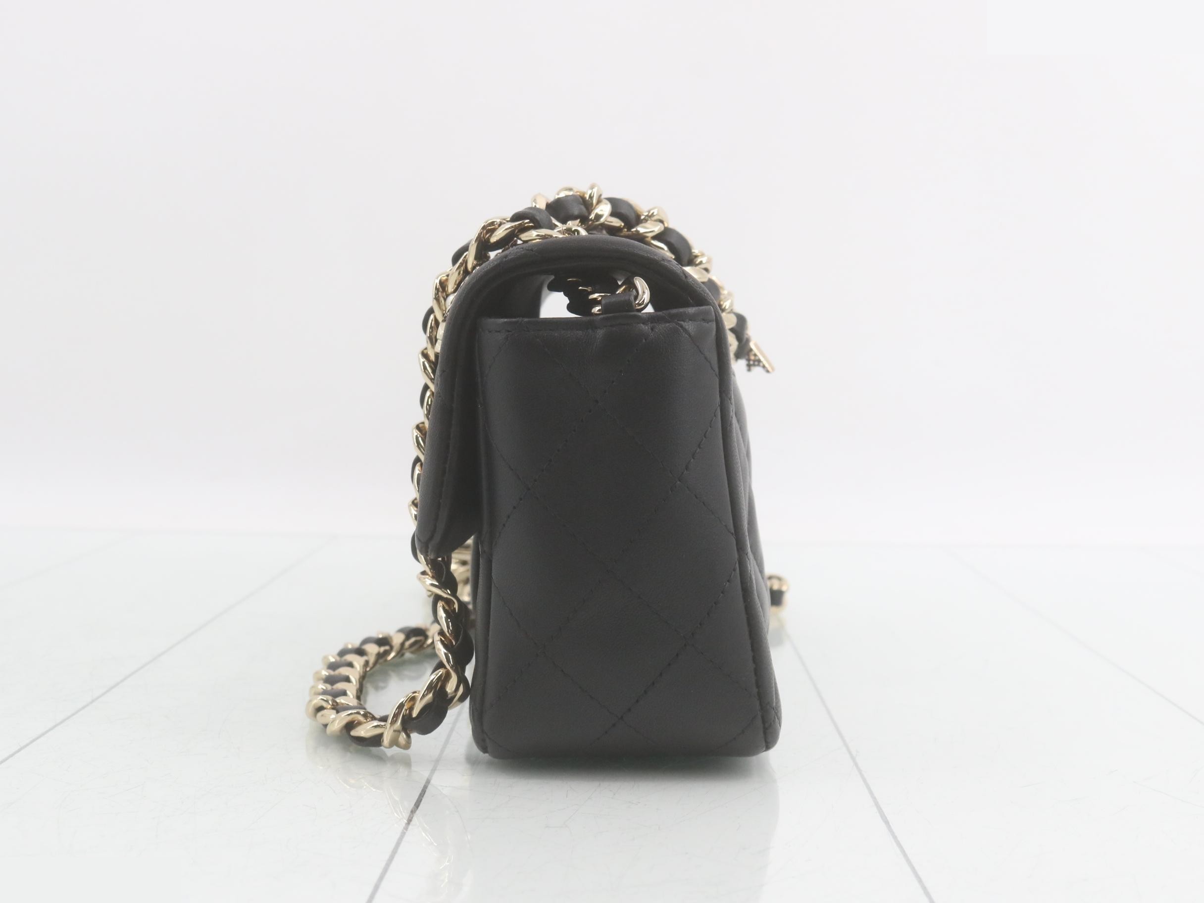 Matelassé Lambskin Chain Shoulder Bag — view 3