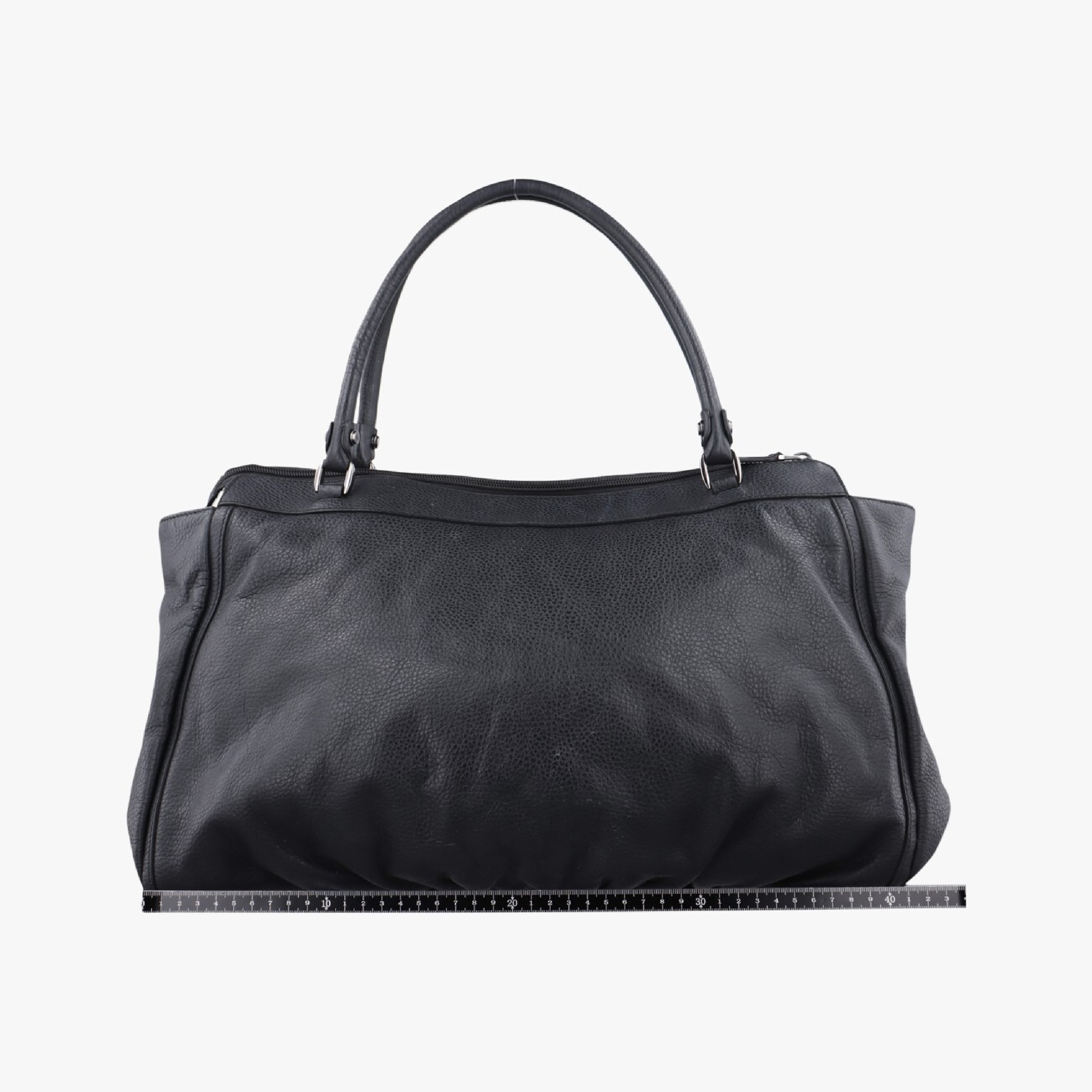 Abbey D-Ring Hobo Tote Bag, Black Leather, 341491 D015573616 — view 2