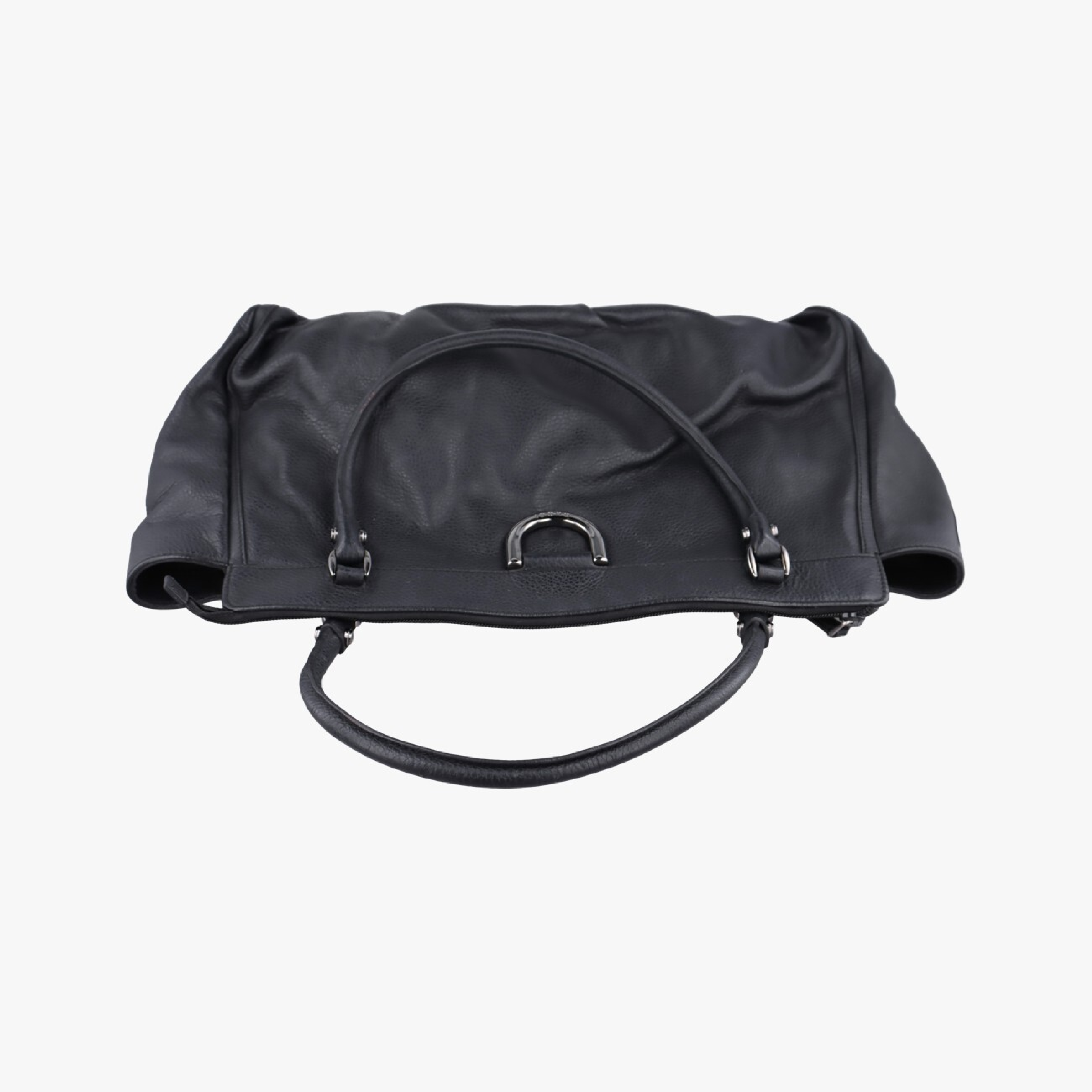 Abbey D-Ring Hobo Tote Bag, Black Leather, 341491 D015573616 — view 5
