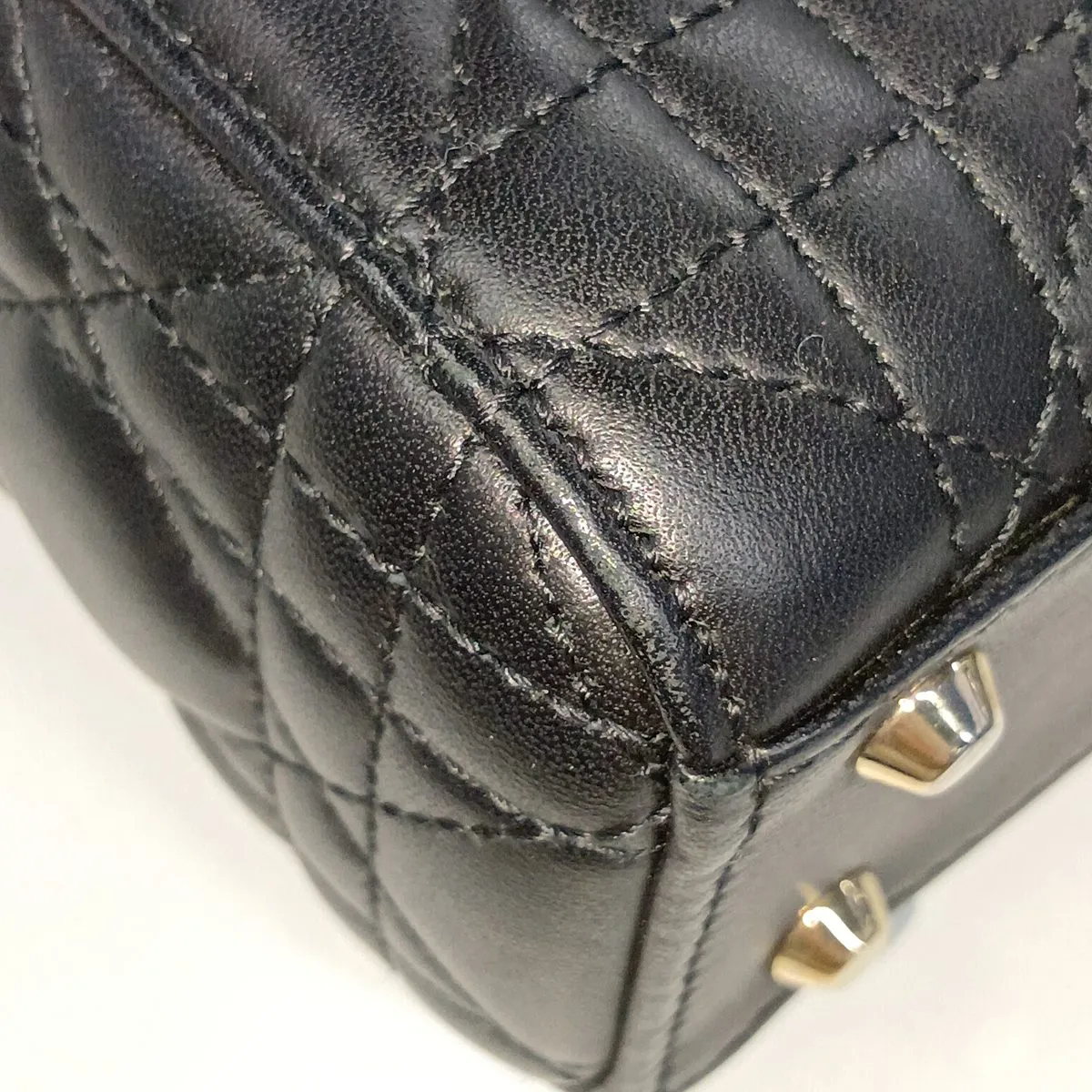 Cannage Lady Dior Mini Leather 2-Way Handbag, Black — view 15