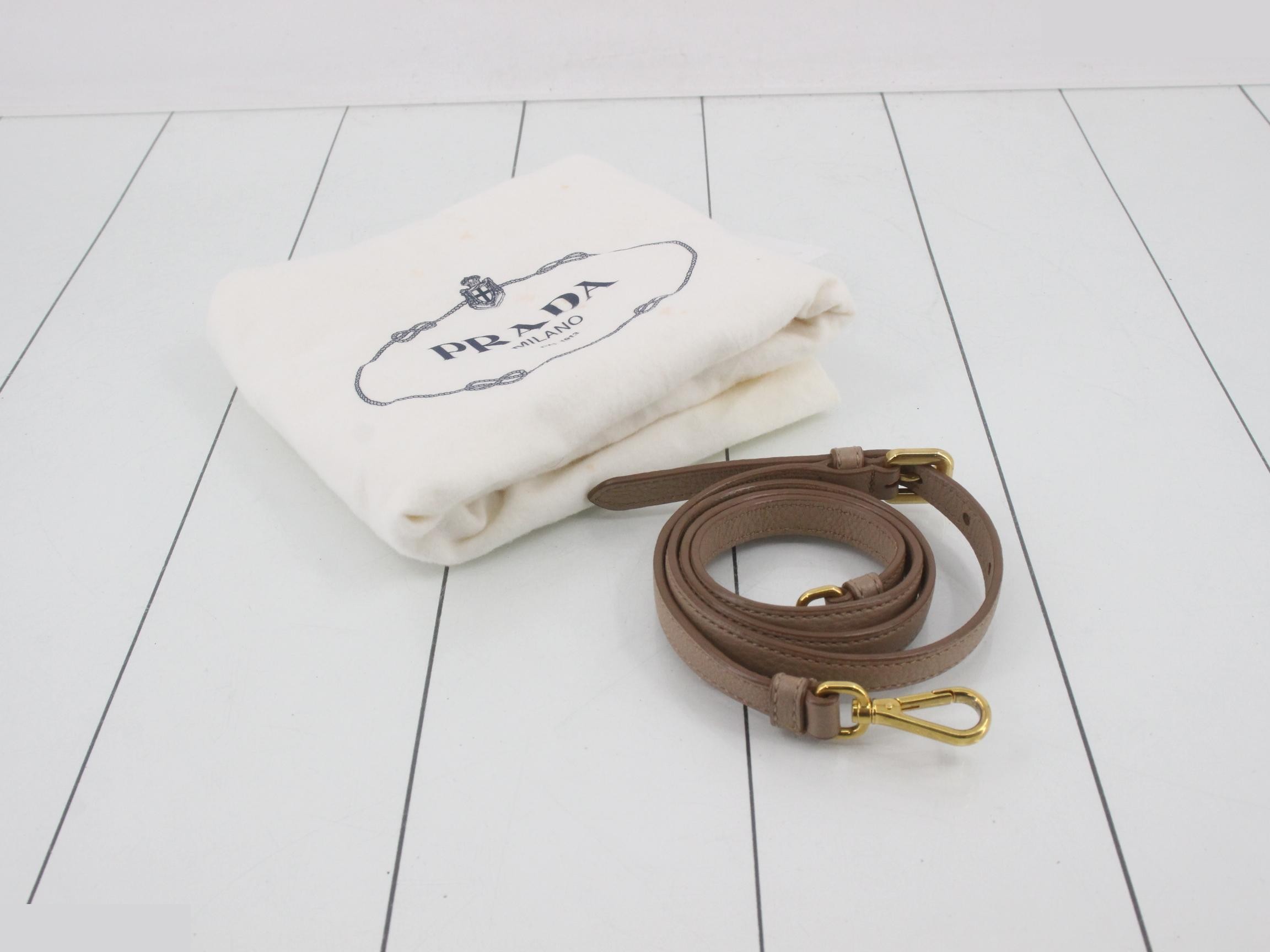 2-Way Bag, Vitello Phoenix, Beige, 1BB023 — view 7