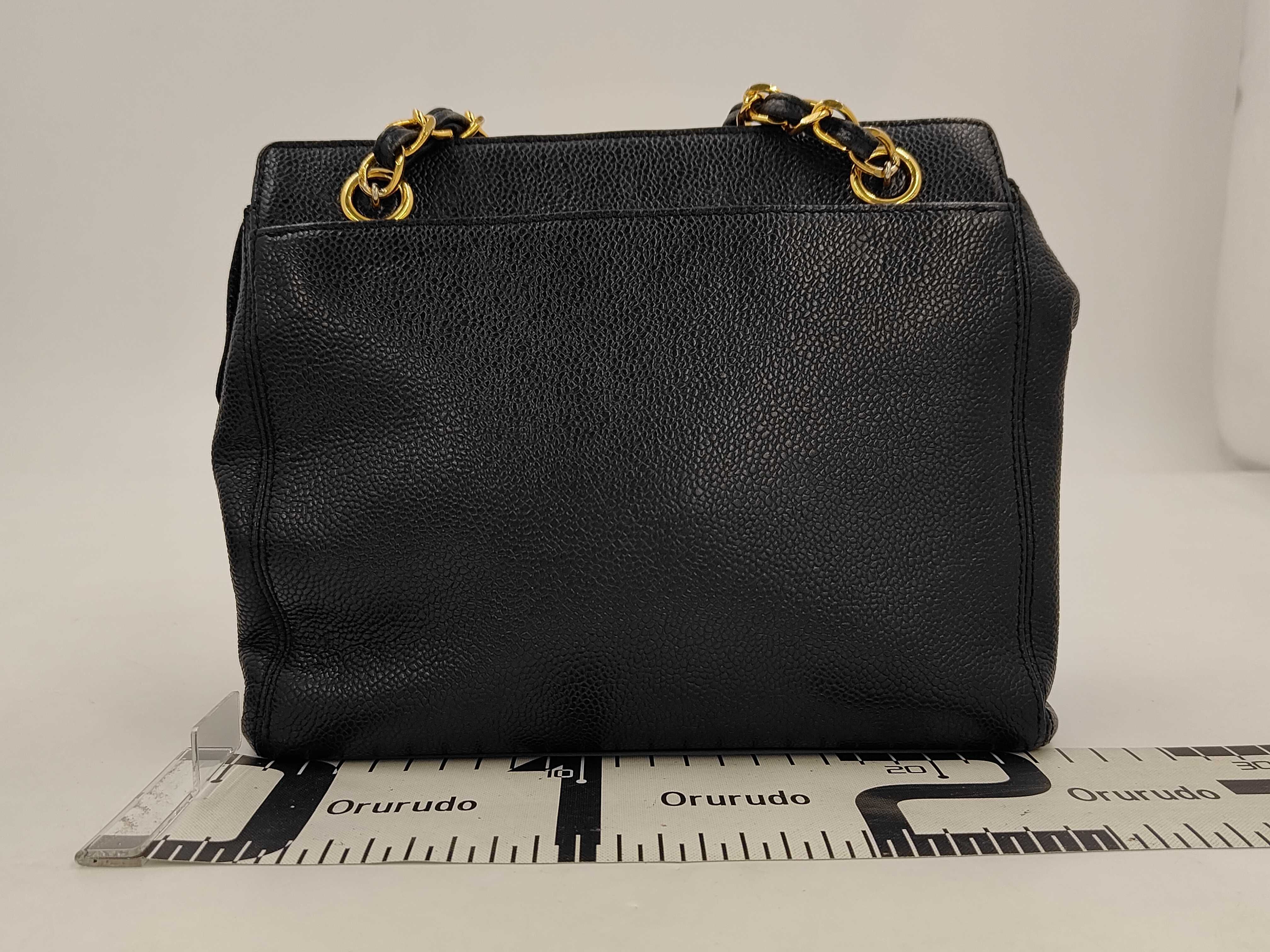 Chain Shoulder Bag, Caviar Leather, Black, Gold Hardware — view 2
