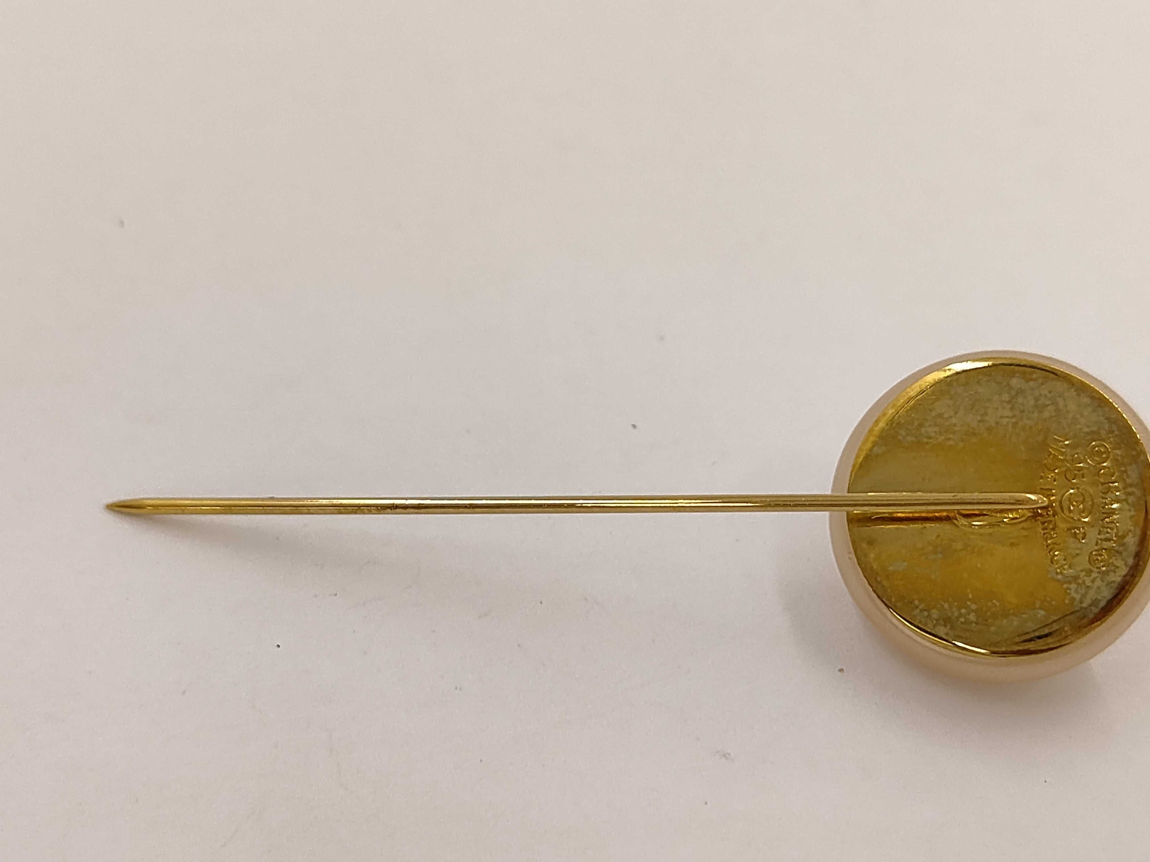Pearl Coco Mark Gold Brooch — view 3