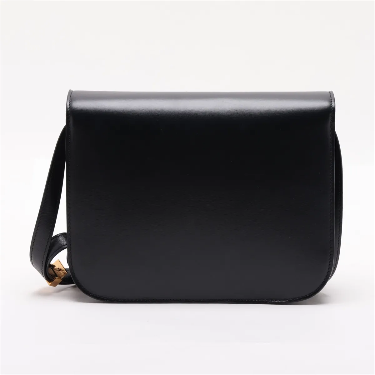 Classic Box Leather Shoulder Bag, Black — view 2