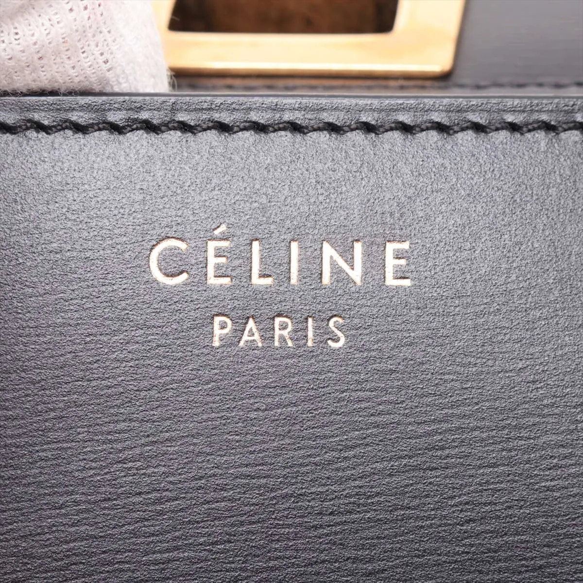 Classic Box Leather Shoulder Bag, Black — view 11