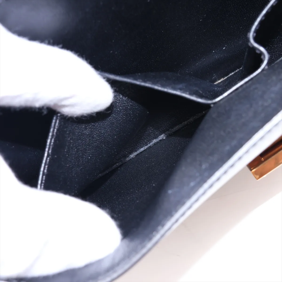 Classic Box Leather Shoulder Bag, Black — view 10