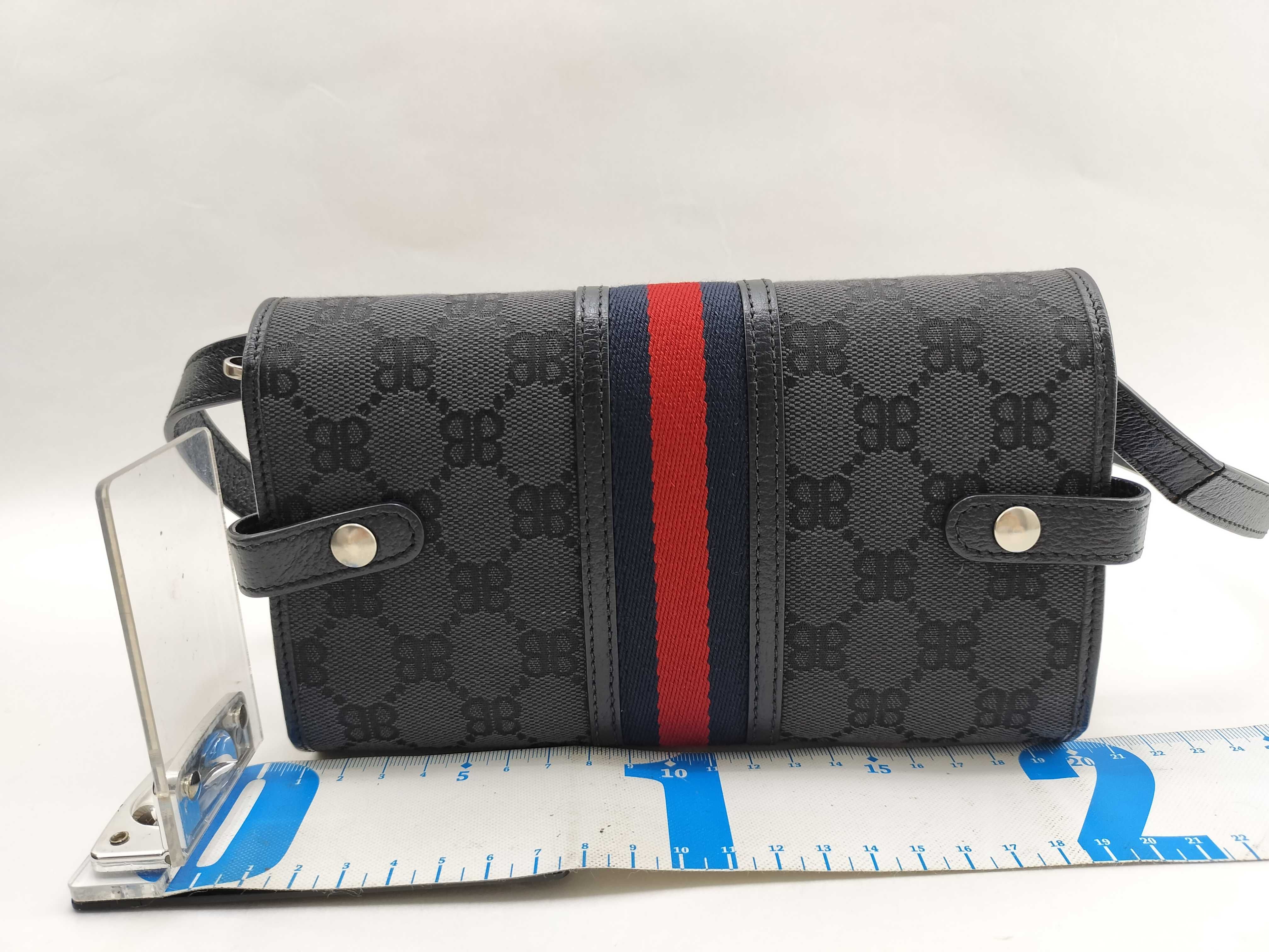 x Gucci The Hacker Project Canvas x Leather Shoulder Bag Black 680131 Bag — view 2