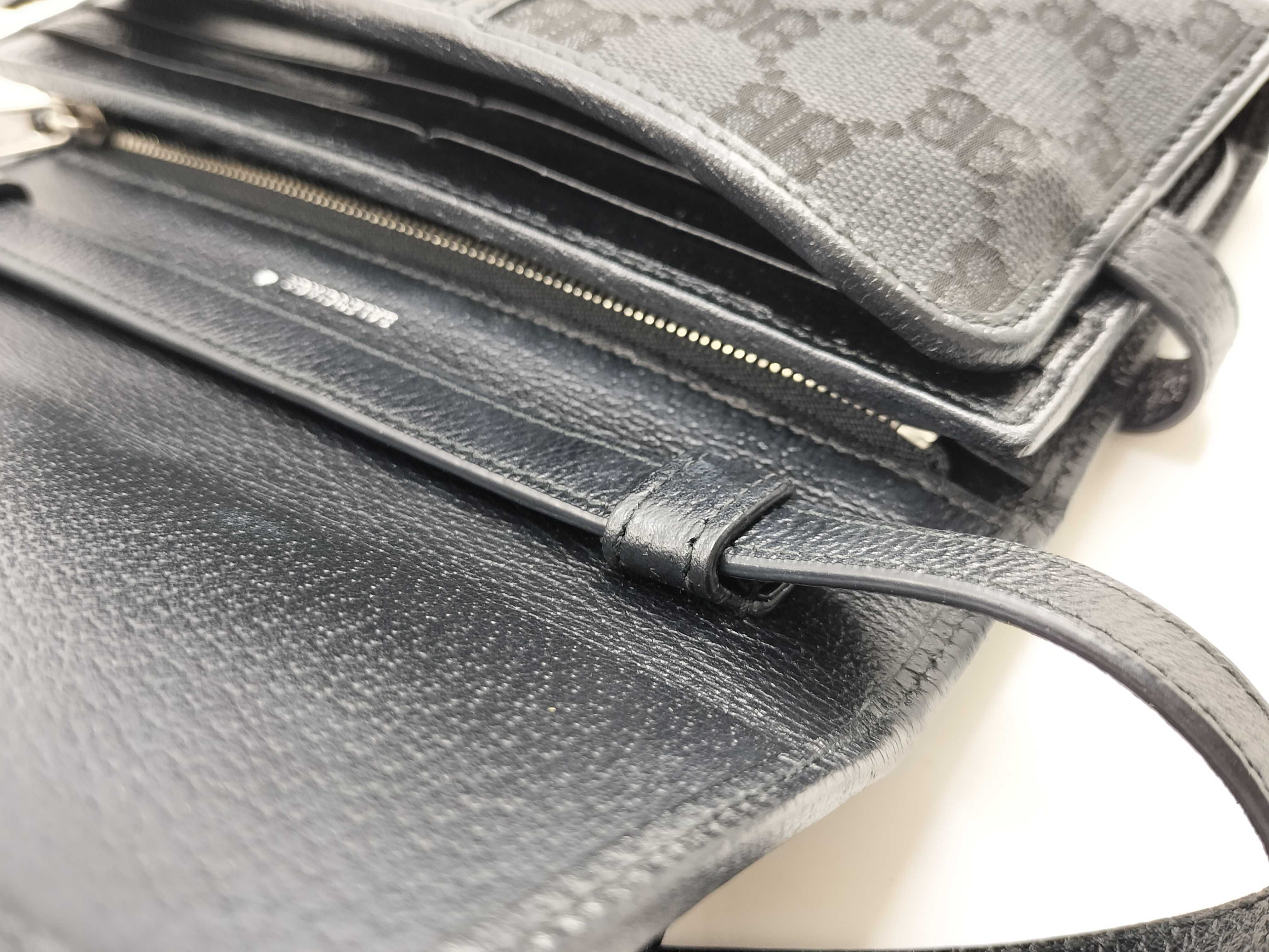 x Gucci The Hacker Project Canvas x Leather Shoulder Bag Black 680131 Bag — view 7