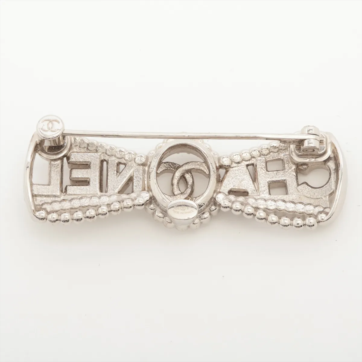 Coco Mark Logo A22B Brooch, Gold Plated x Rhinestone, Silver. Shows — view 2