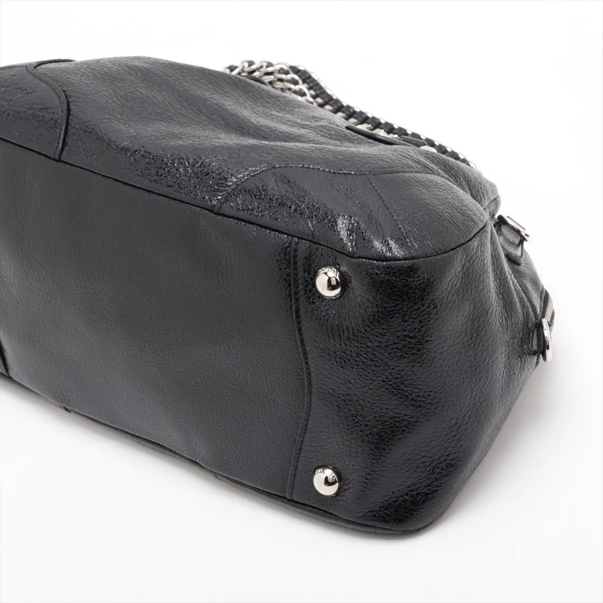 BL0434 Leather 2-Way Handbag, Black, Padlock cannot be opened. — view 3