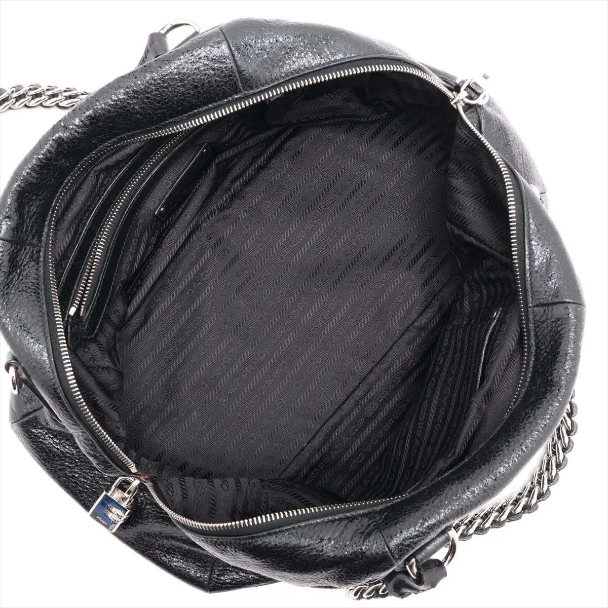 BL0434 Leather 2-Way Handbag, Black, Padlock cannot be opened. — view 8