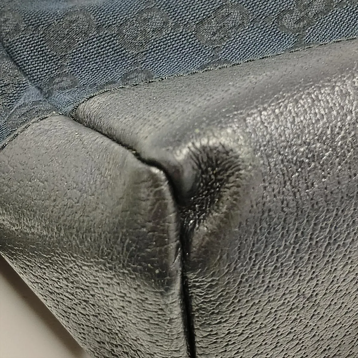 GG Canvas x Leather Shoulder Bag Black 114273 — view 13