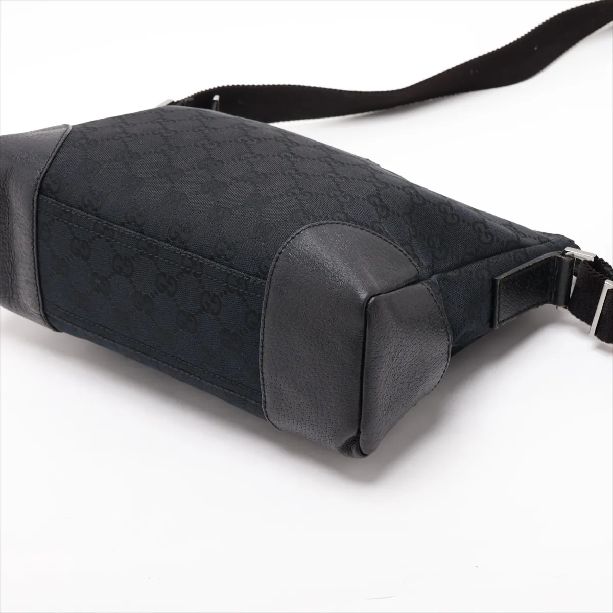 GG Canvas x Leather Shoulder Bag Black 114273 — view 3