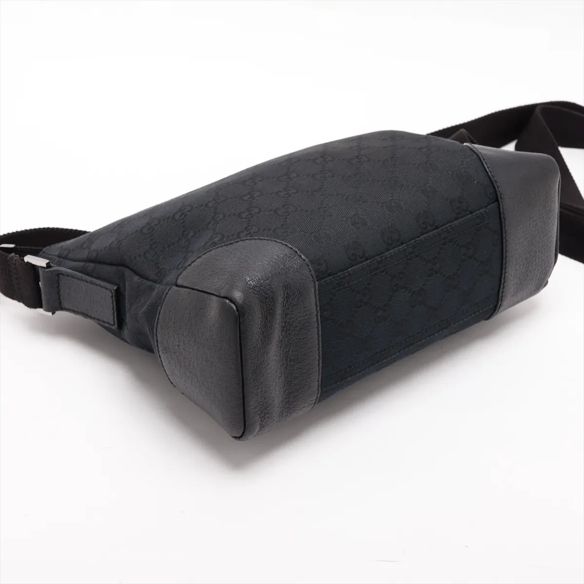 GG Canvas x Leather Shoulder Bag Black 114273 — view 4