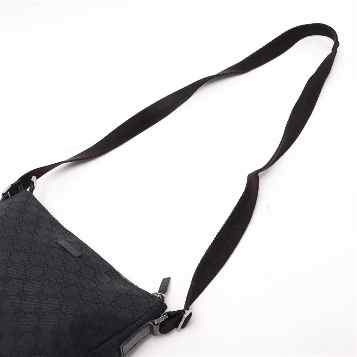 GG Canvas x Leather Shoulder Bag Black 114273 — view 5