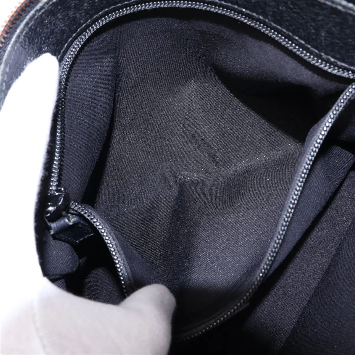 GG Canvas x Leather Shoulder Bag Black 114273 — view 7