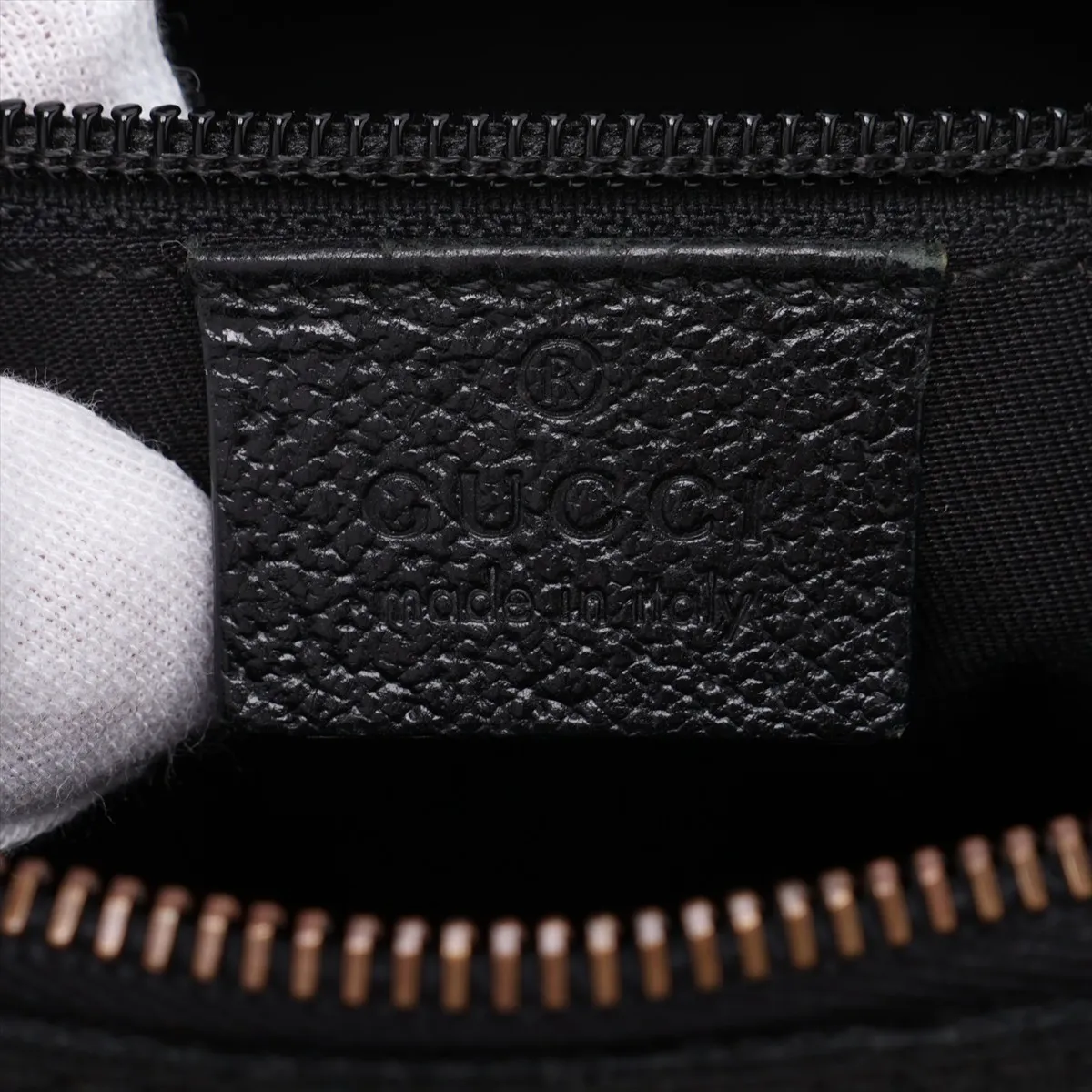 GG Canvas x Leather Shoulder Bag Black 114273 — view 8