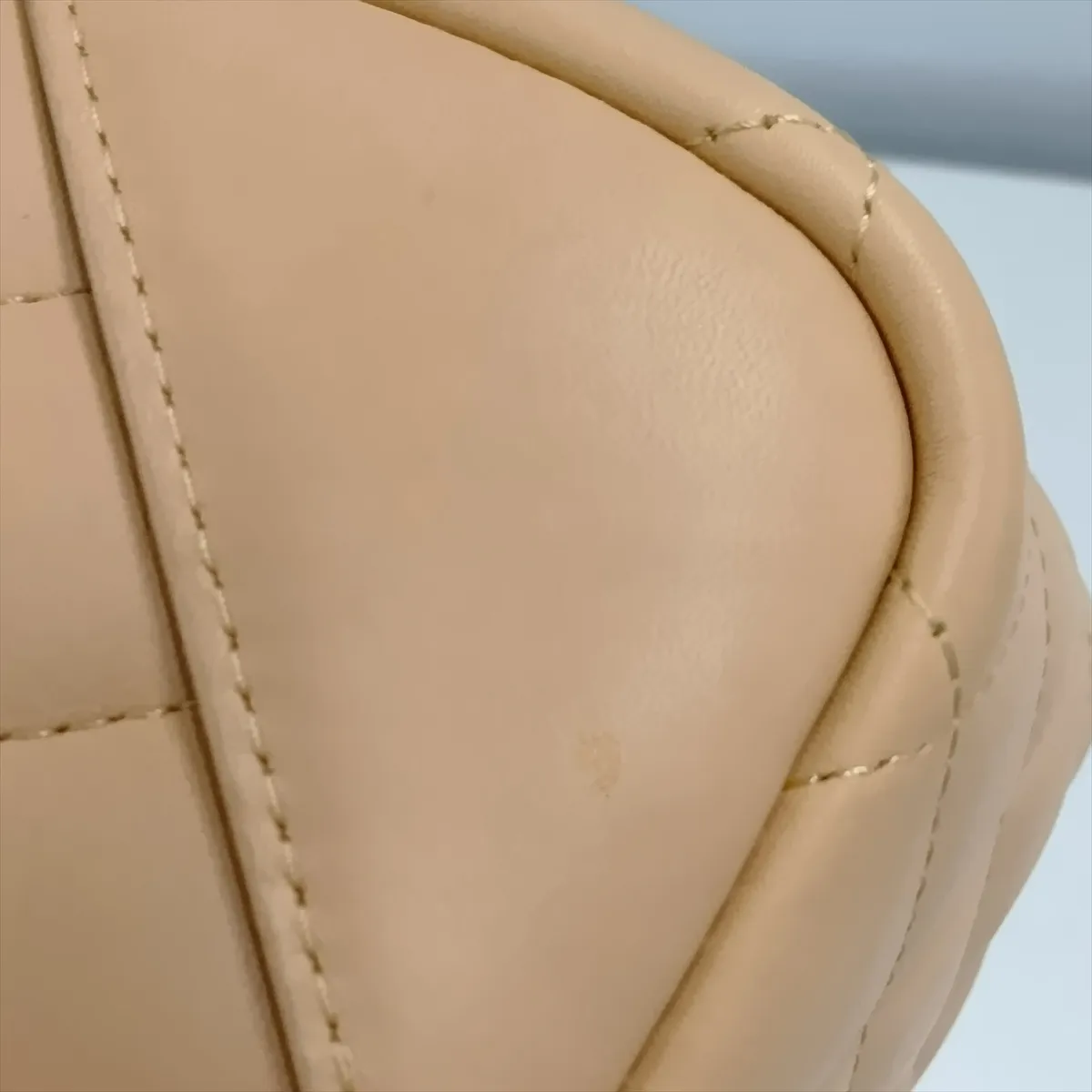 Cambon Line Lambskin x Patent Leather Handbag, Beige x Yellow, Silver Hardware, 10172423 (Serial Number in the 10s) — view 12