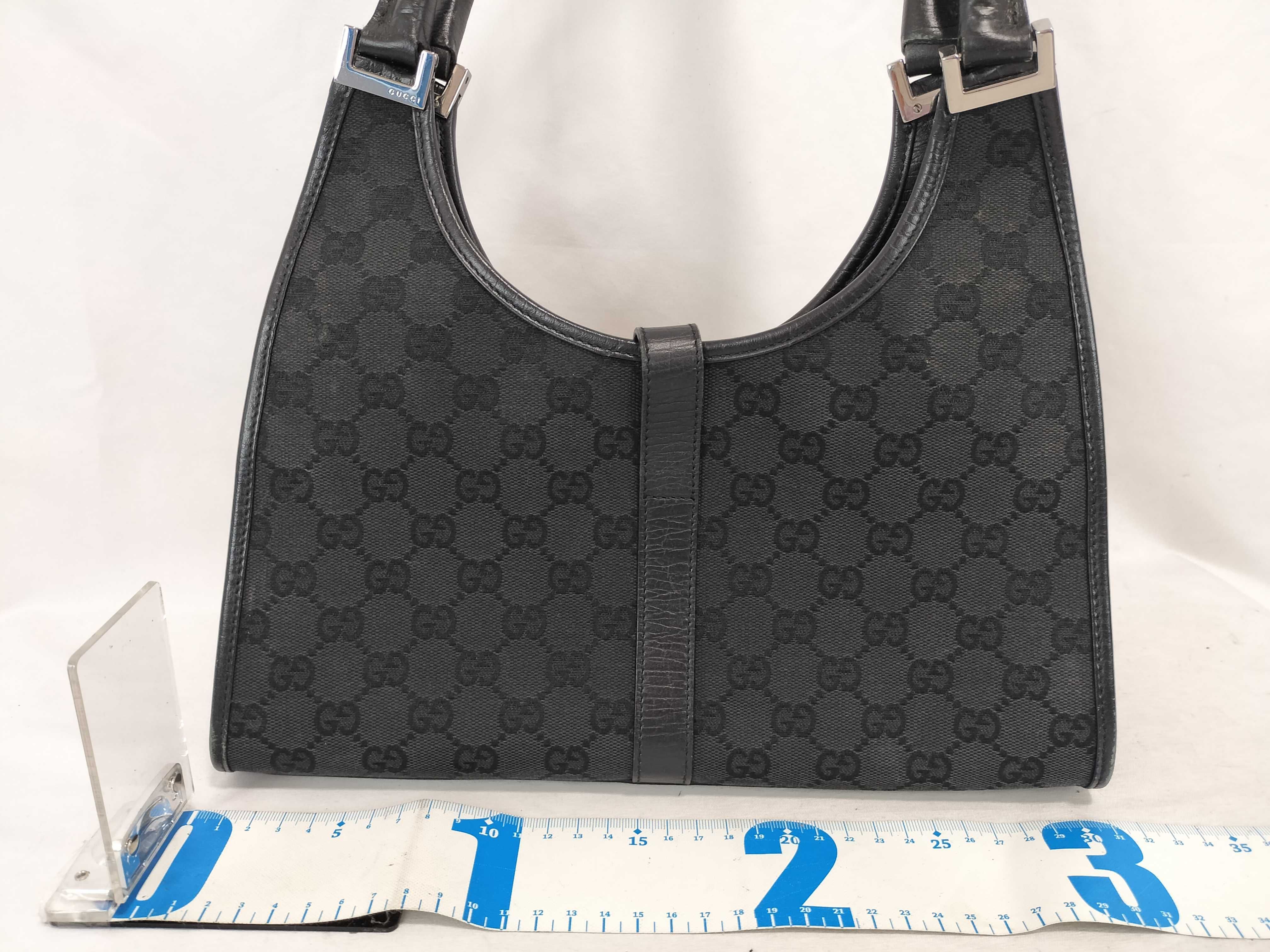 GG Canvas Shoulder Bag, Black, 01719 (Handbag) — view 2