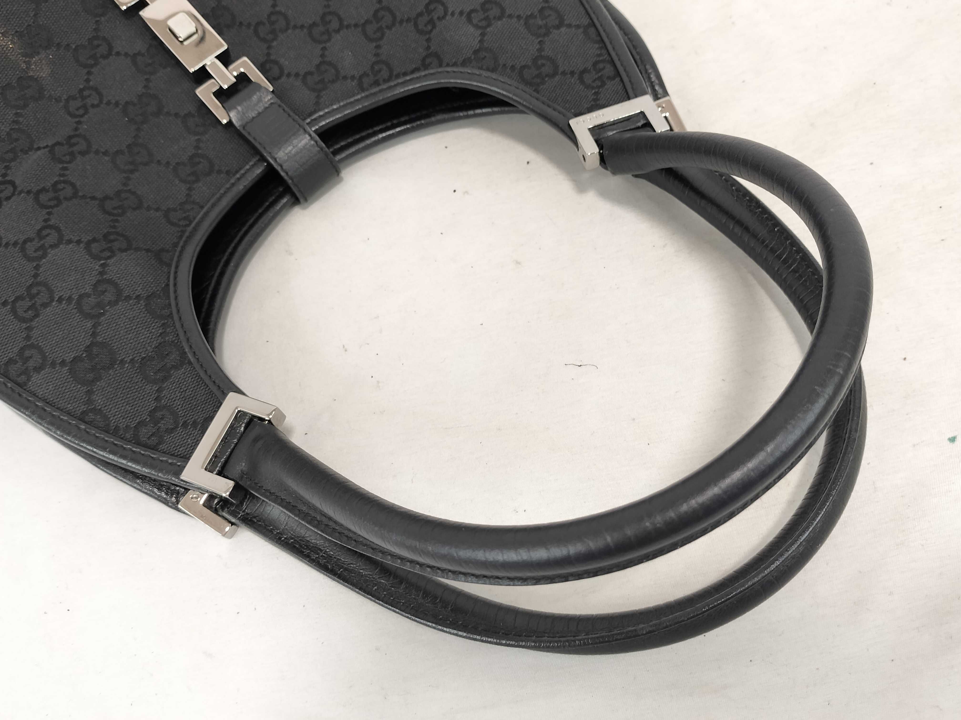 GG Canvas Shoulder Bag, Black, 01719 (Handbag) — view 3