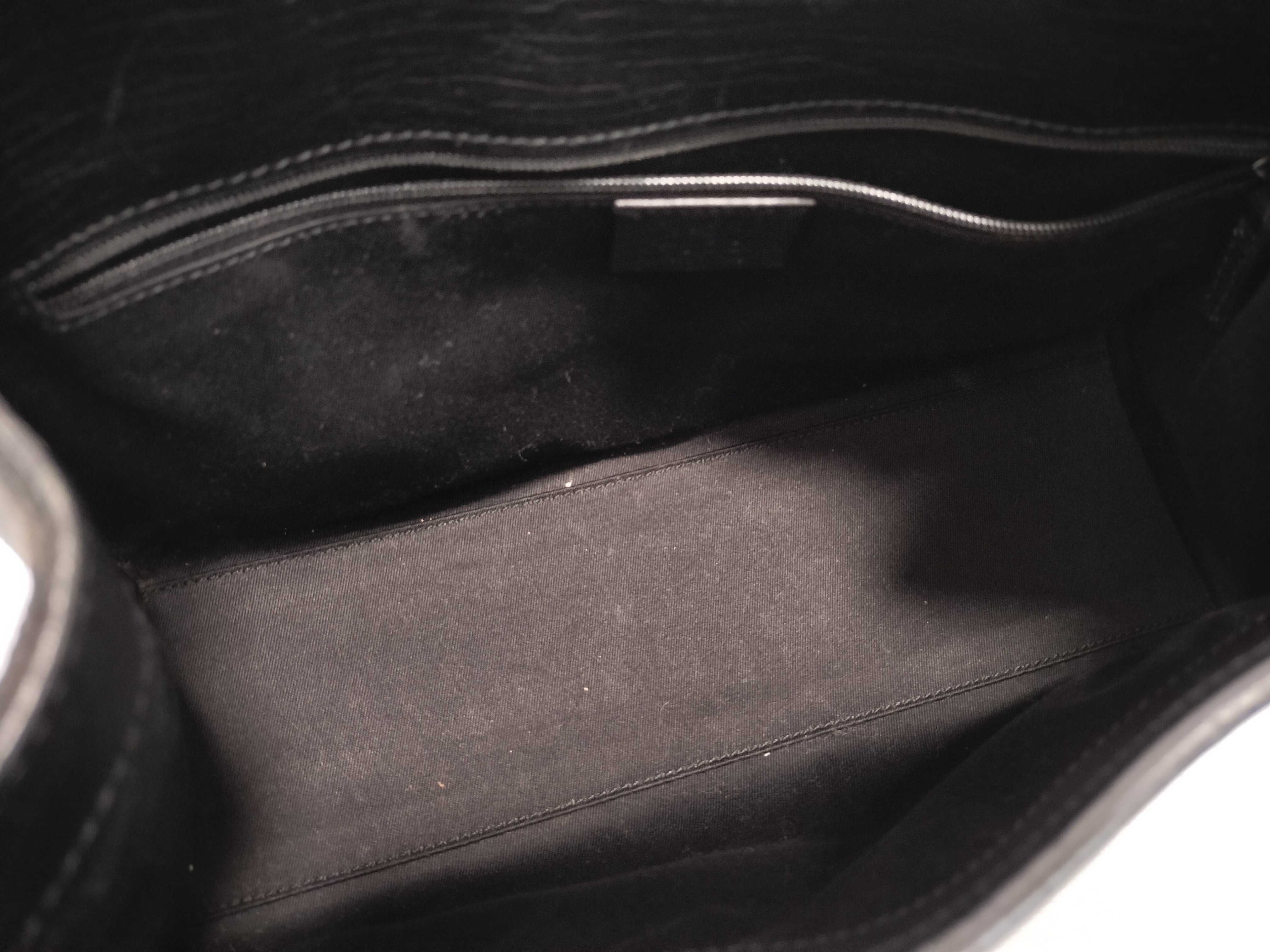GG Canvas Shoulder Bag, Black, 01719 (Handbag) — view 9