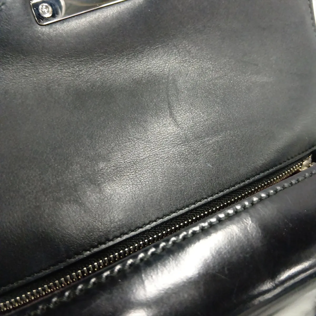 Lady Lock Leather Handbag, Black, 331828 — view 14