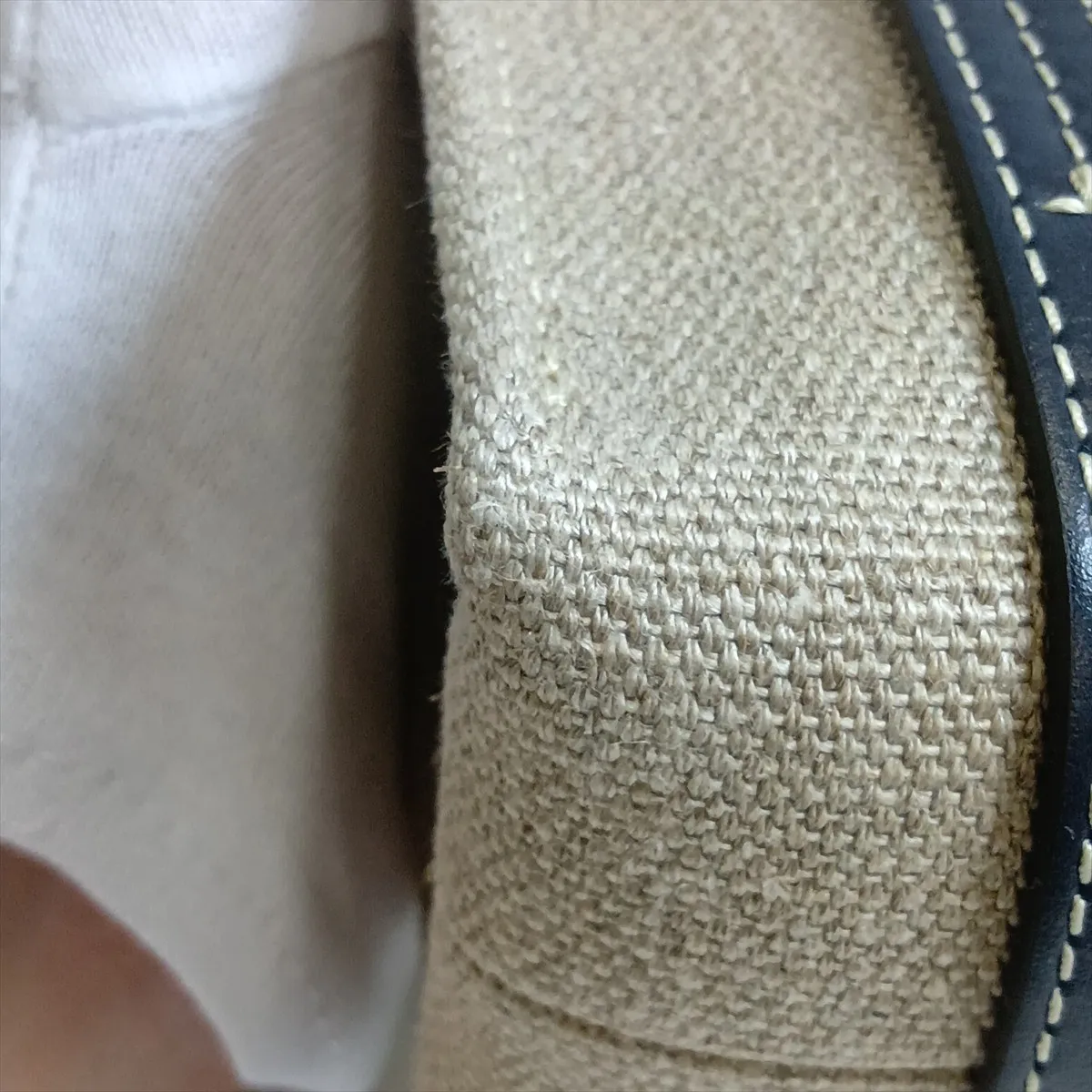 Woody Mini Canvas x Leather 2-Way Handbag, Beige x Navy — view 13
