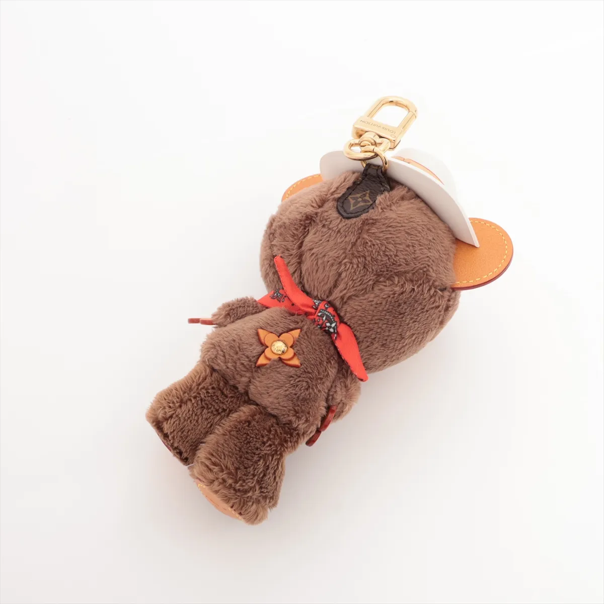 bag charm, LV Louis Bear CX1295 charm, faux fur x leather, brown, — view 2